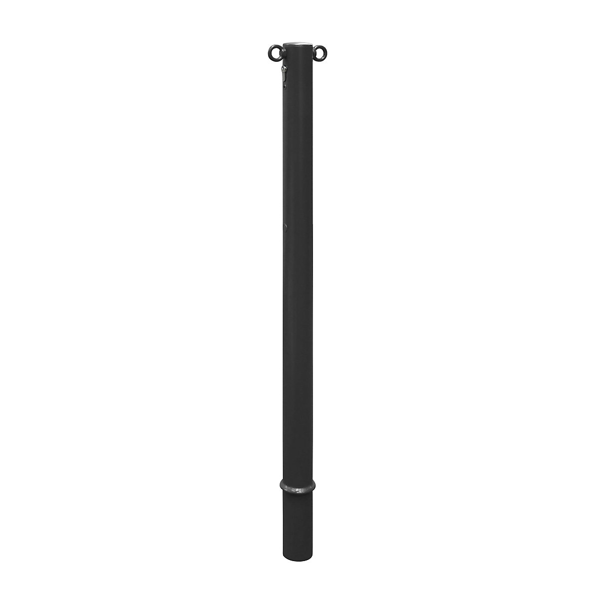 Barrier post, Ø 60 mm, iron mica, removable with profile cylinder, with 2 eyelets-2