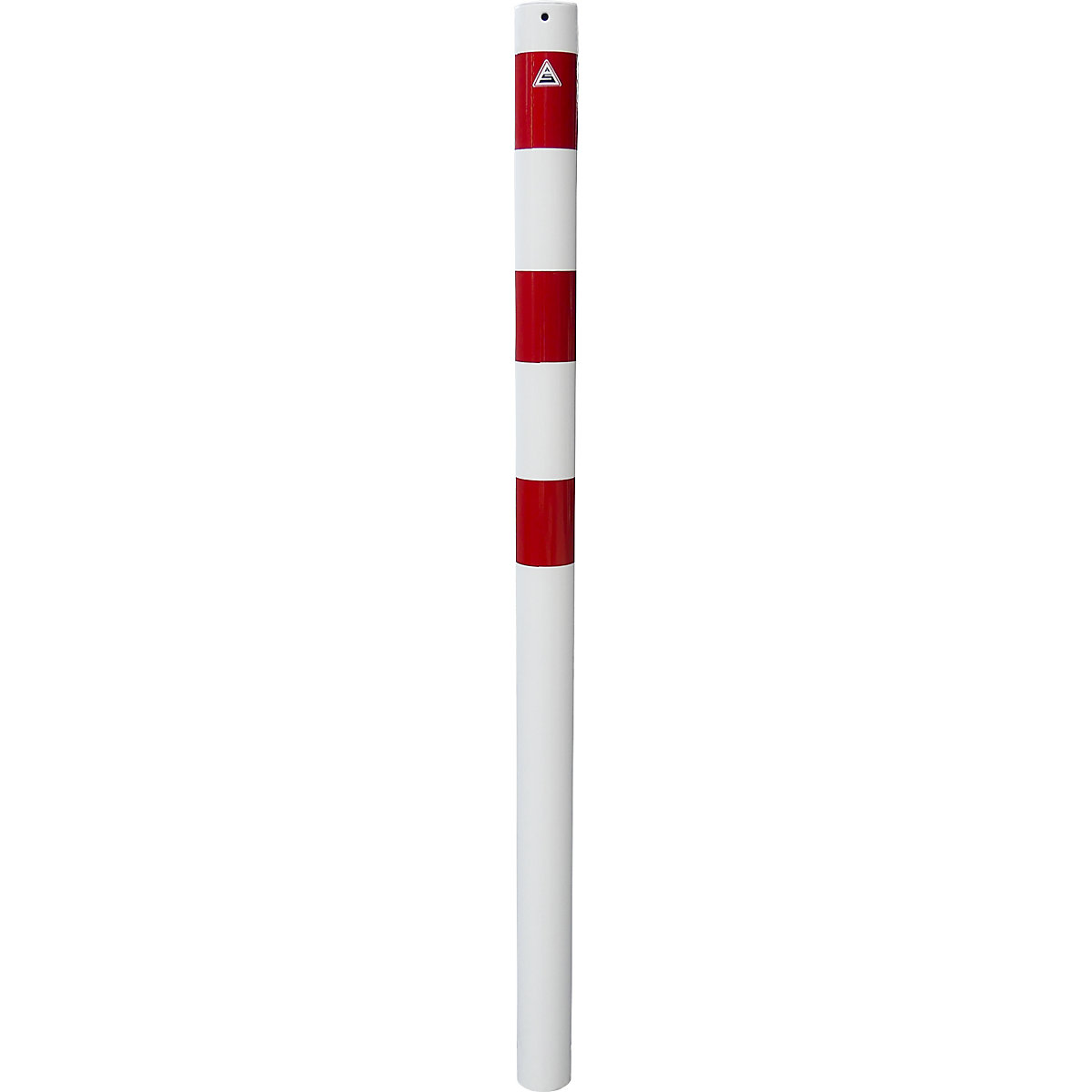 Barrier post, Ø 76 mm, white / red