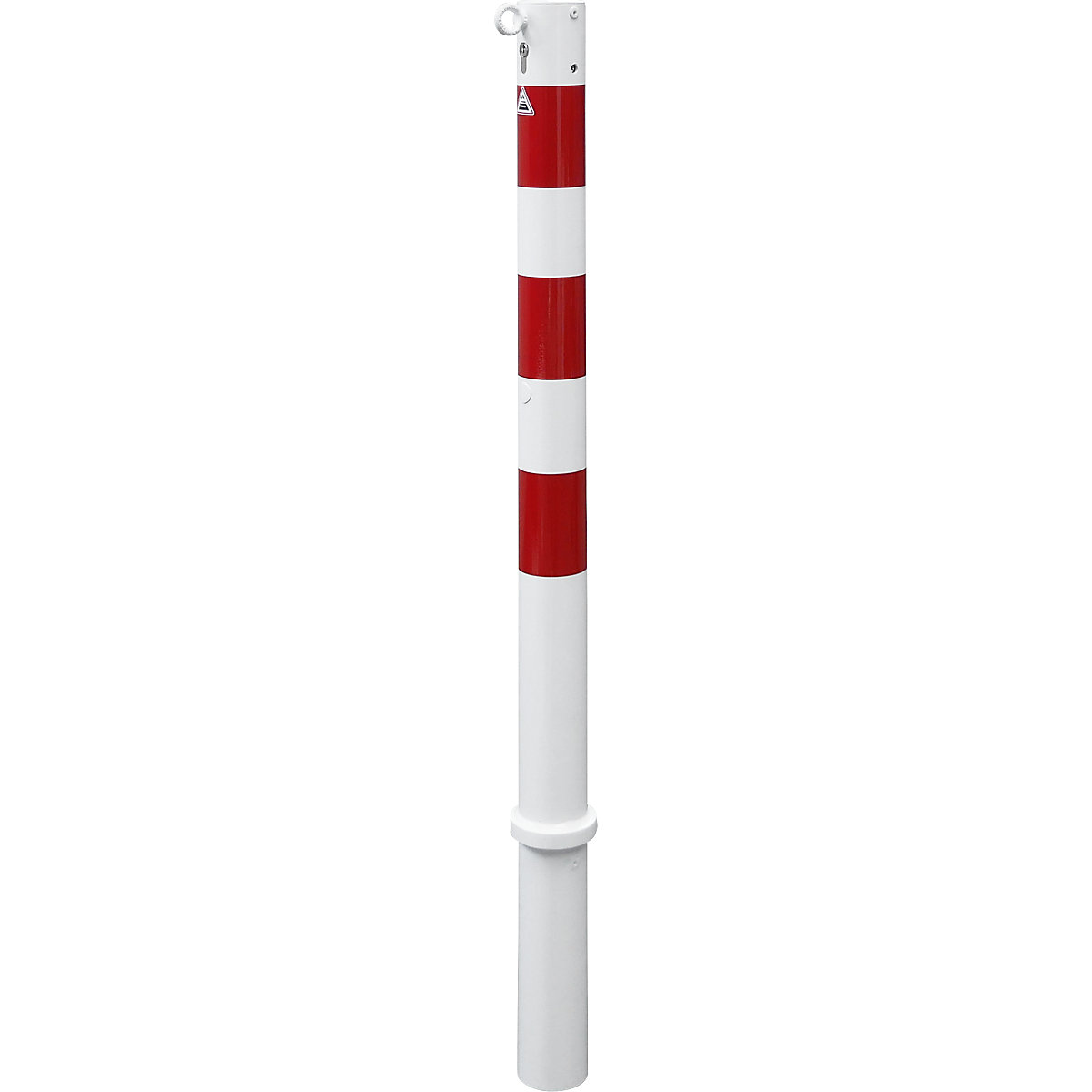 Barrier post, Ø 76 mm, white / red