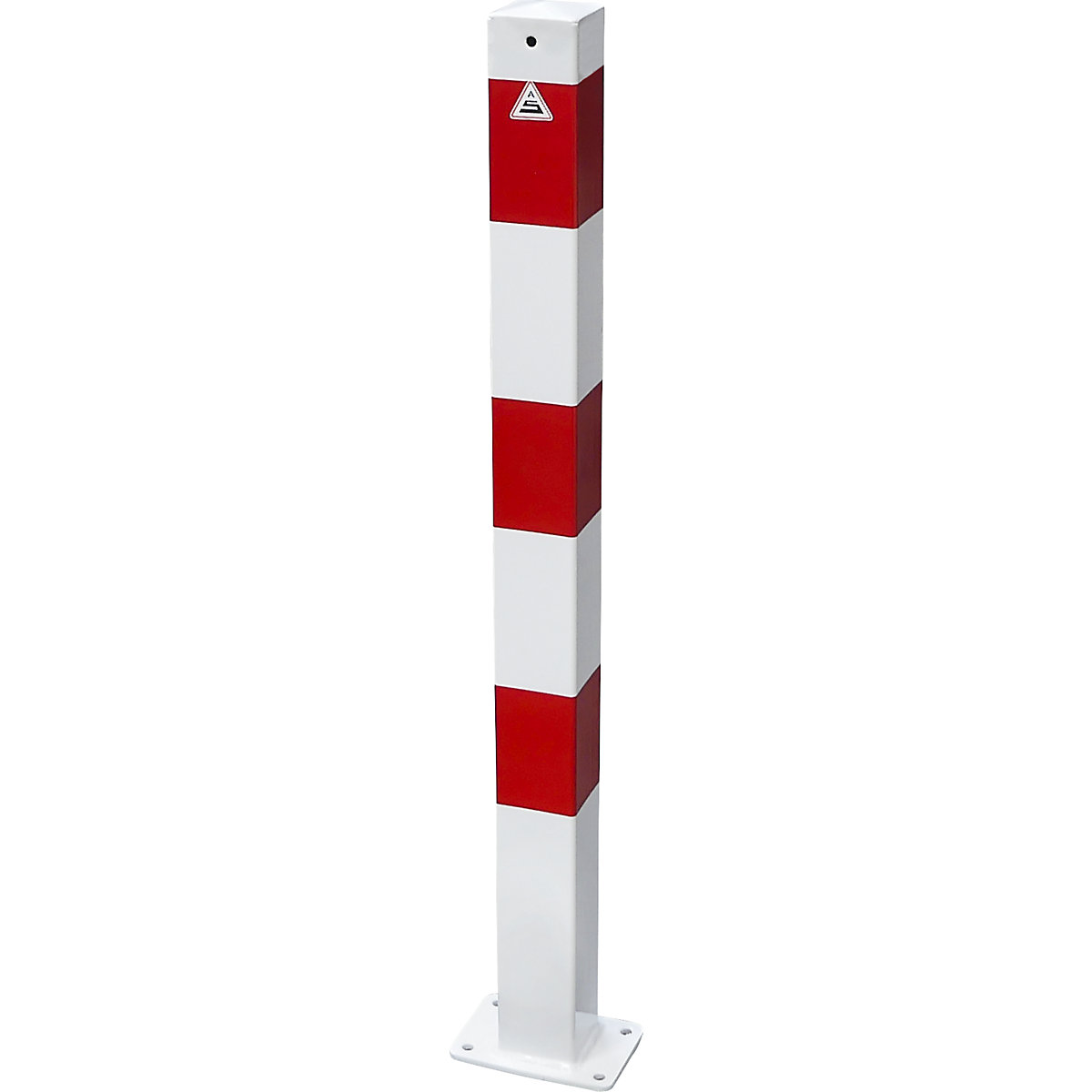 Barrier post, 70 x 70 mm, white / red, for bolting in place, without eyelet-3
