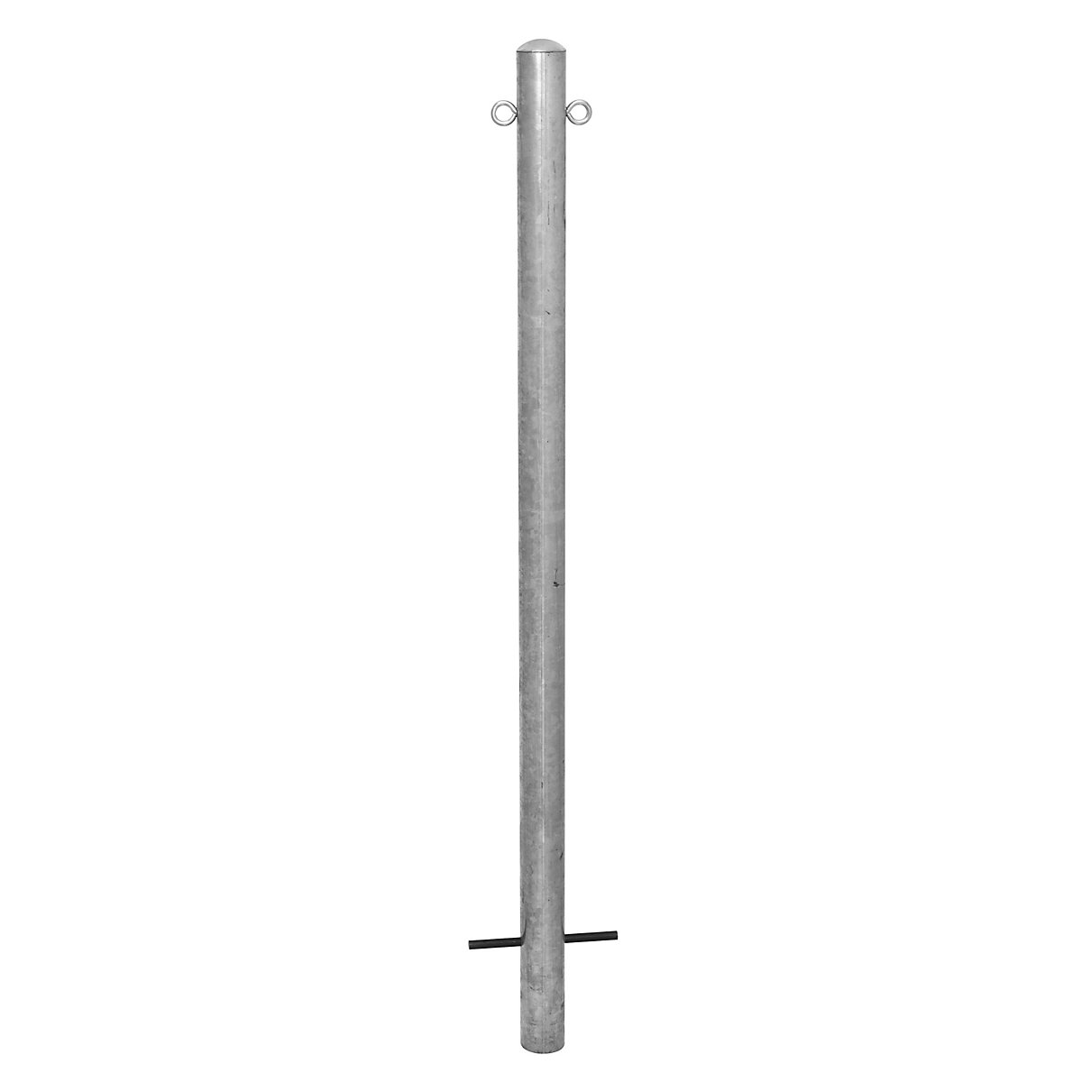 Barrier post, for setting in concrete, Ø 60 mm, hot dip galvanised, 2 eyelets-7