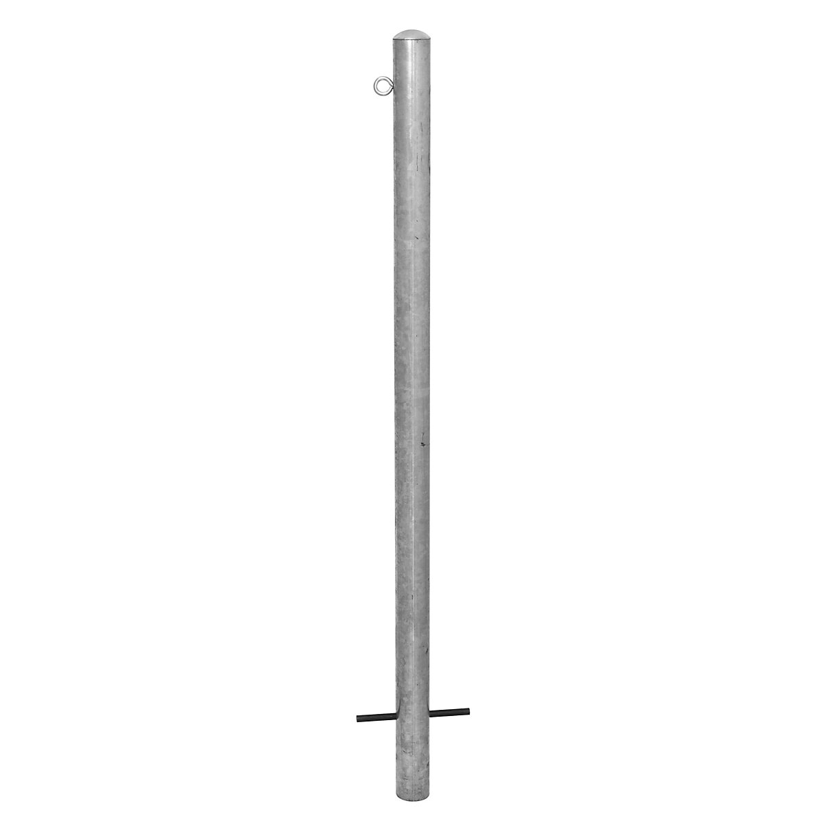 Barrier post, for setting in concrete, Ø 60 mm, hot dip galvanised, 1 eyelet-9