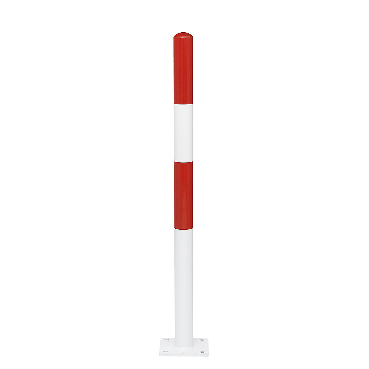 Barrier post, for bolting in place, Ø 90 mm, plastic coated red/white-6