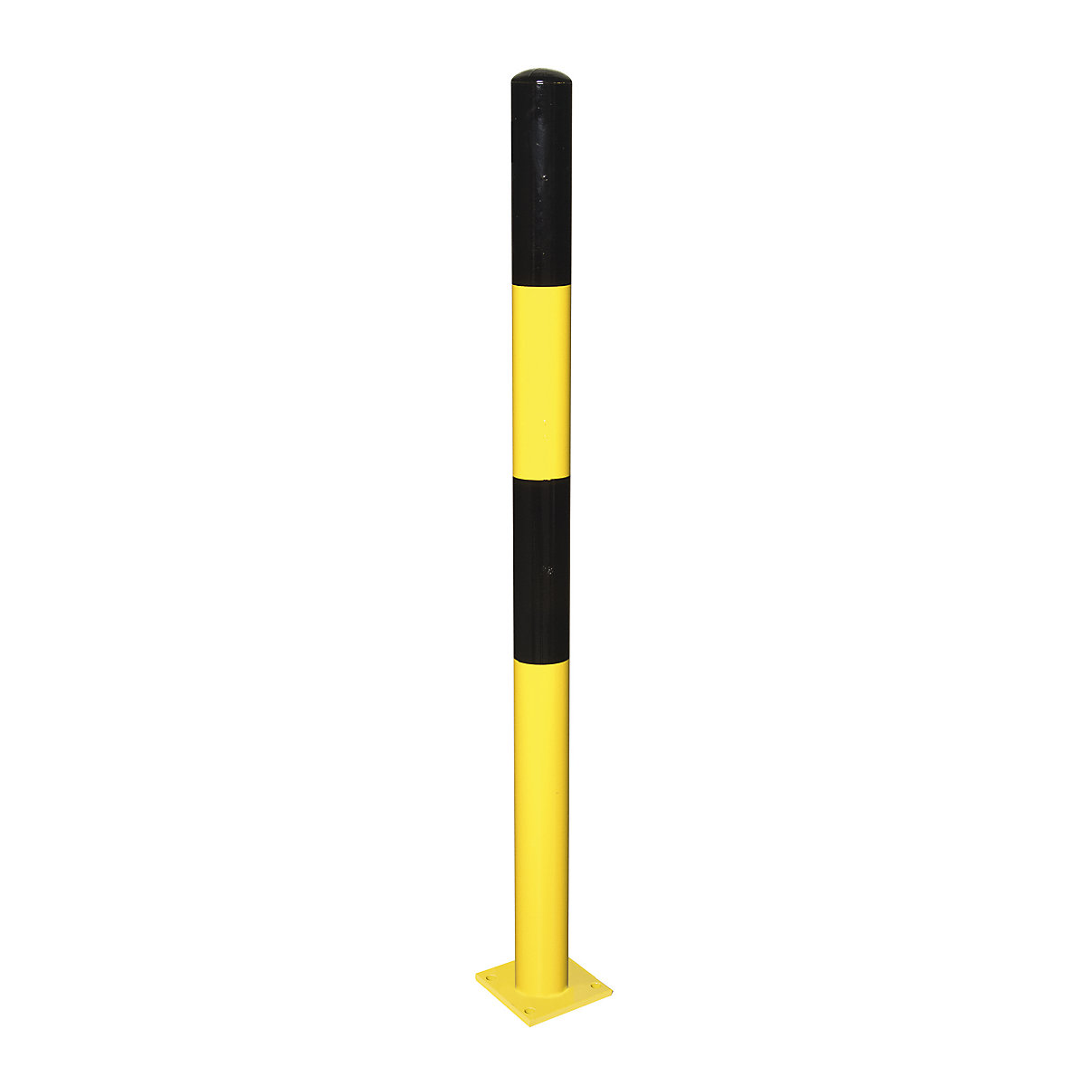 Barrier post, for bolting in place, Ø 60 mm, painted black/yellow, 1 eyelet-4
