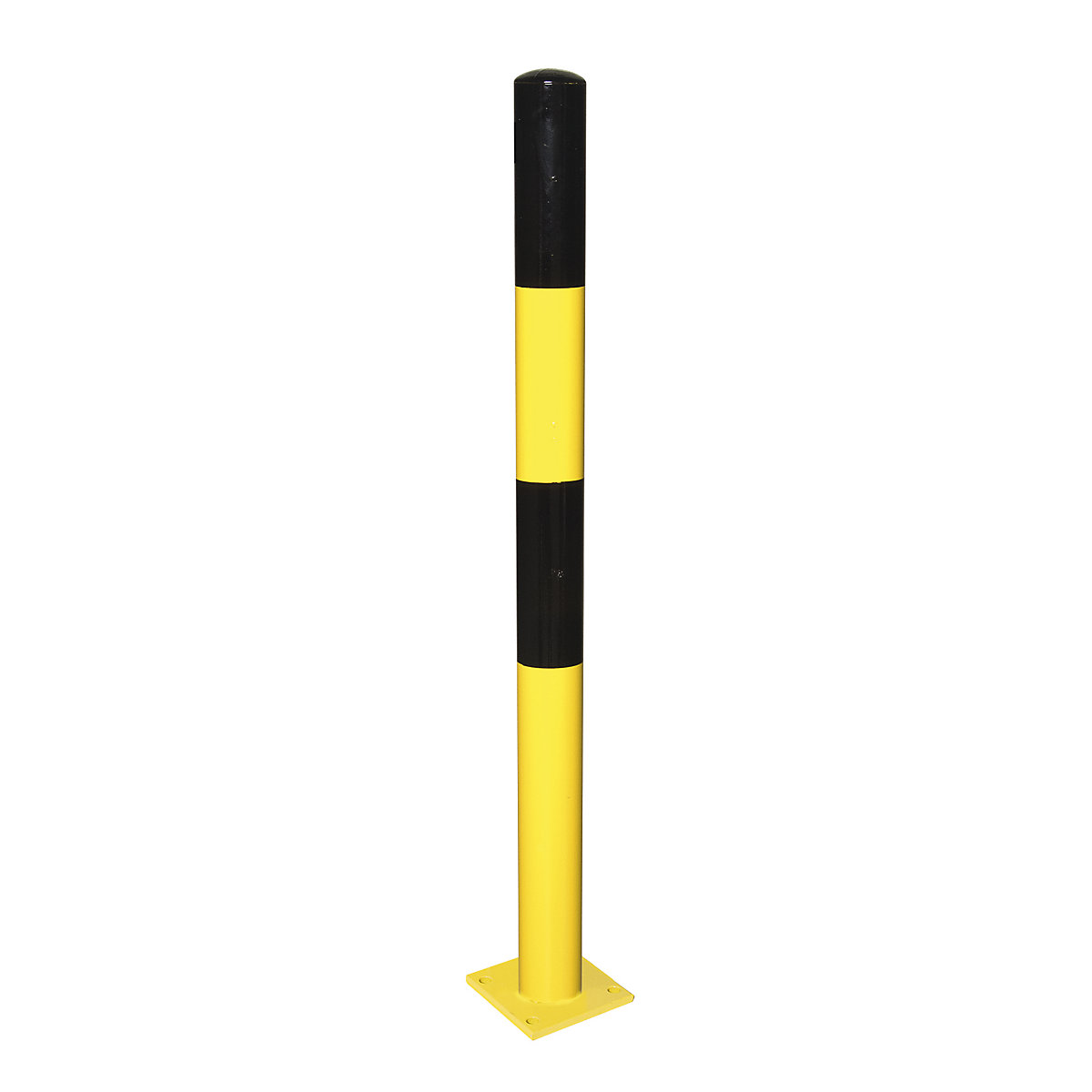 Barrier post, for bolting in place, Ø 76 mm, painted black/yellow, 2 eyelets-4