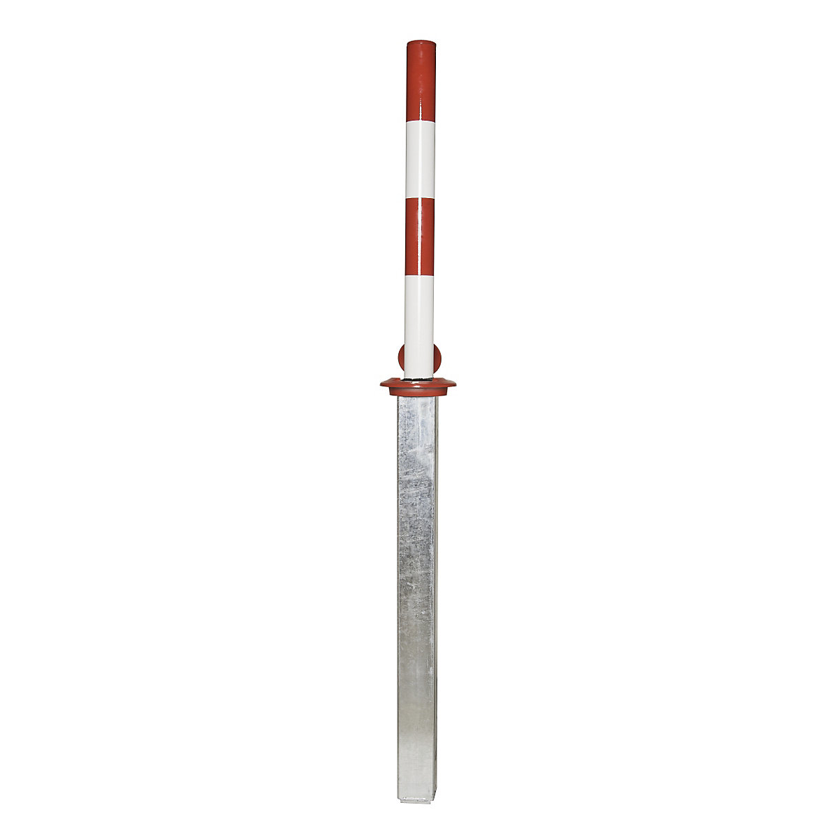 Barrier post, semi-automatic lowering, red-white-7
