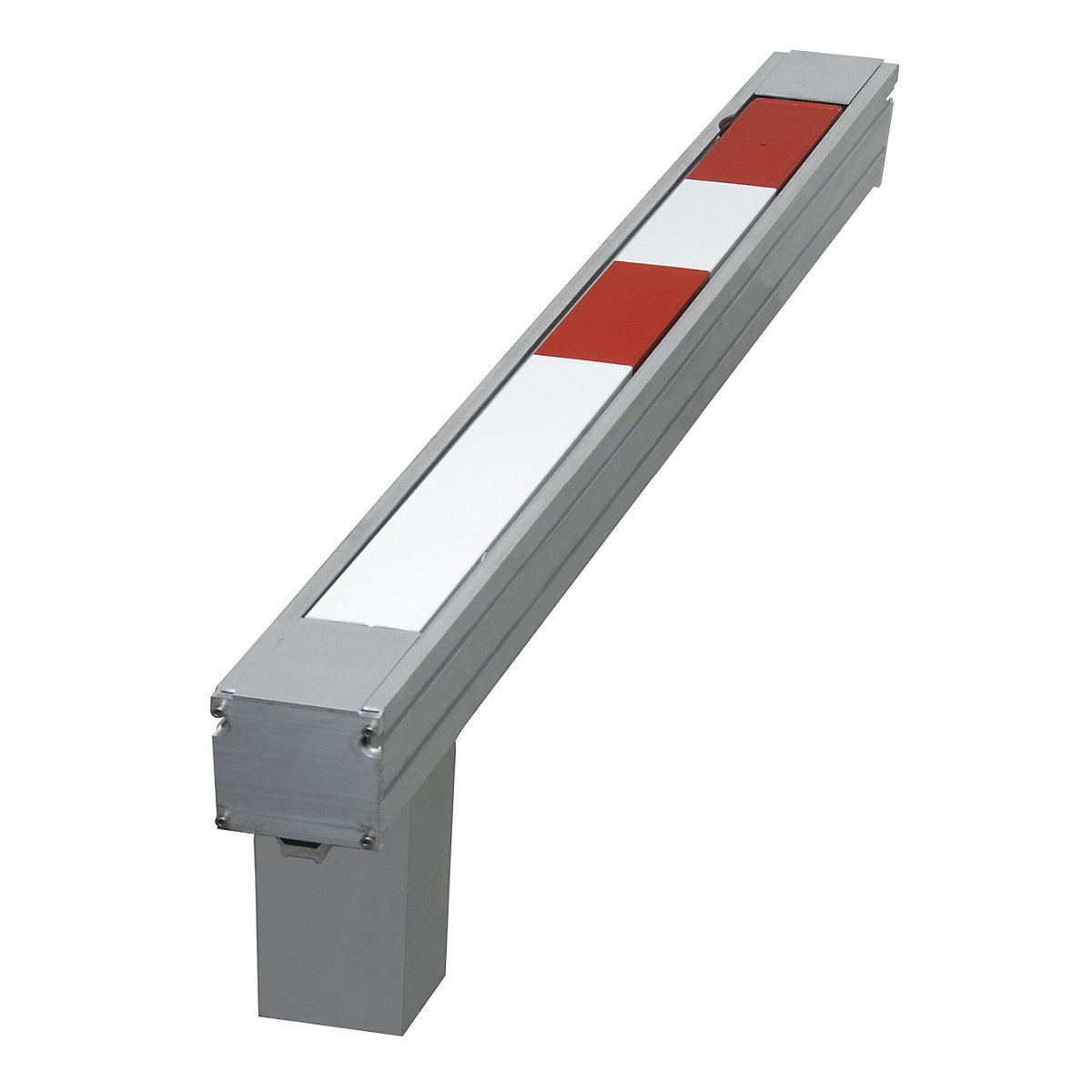 Folding barrier post, model B, with triangle lock, red-white-7