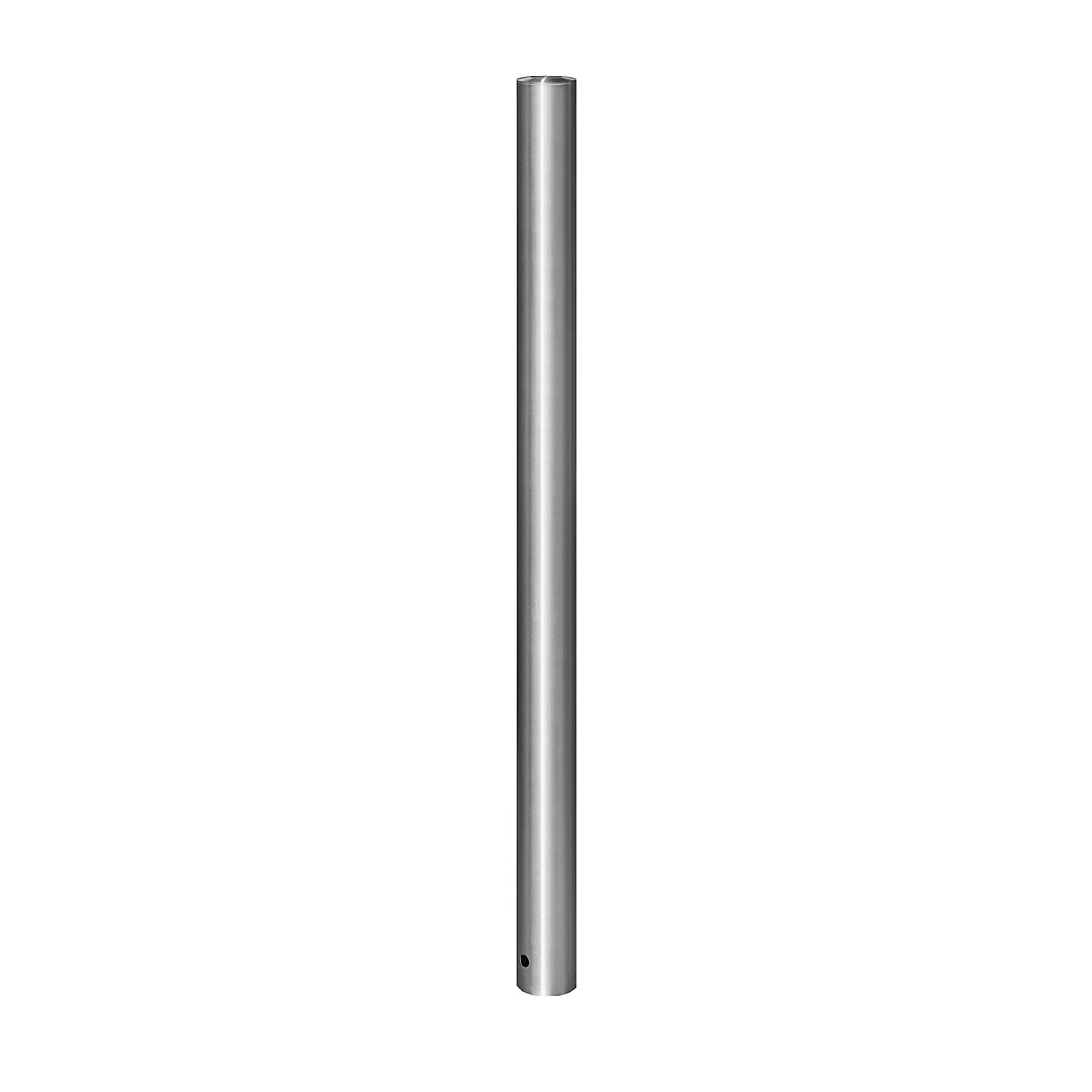 Stainless steel barrier post, with flat head, for concreting in with floor anchor, Ø 76 mm