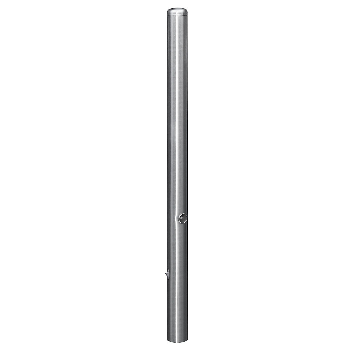 Stainless steel barrier post, with end cap, ground sleeve for concreting in, Ø 60 mm, triangular lock-4
