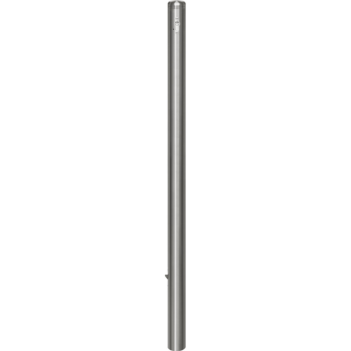 Stainless steel barrier post, with end cap, ground sleeve for concreting in, Ø 60 mm, profile cylinder-11