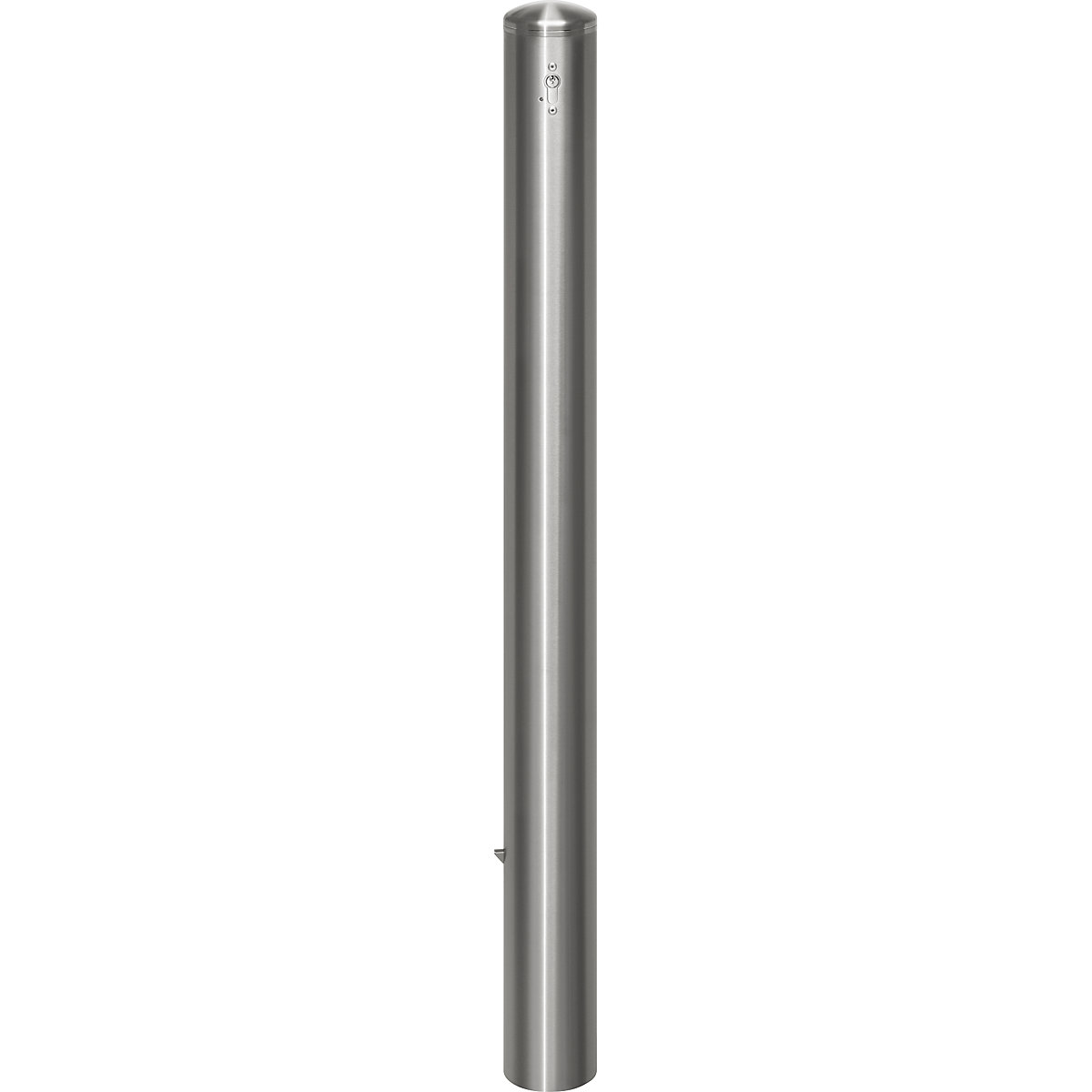Stainless steel barrier post, with end cap, ground sleeve for concreting in, Ø 102 mm, profile cylinder-10