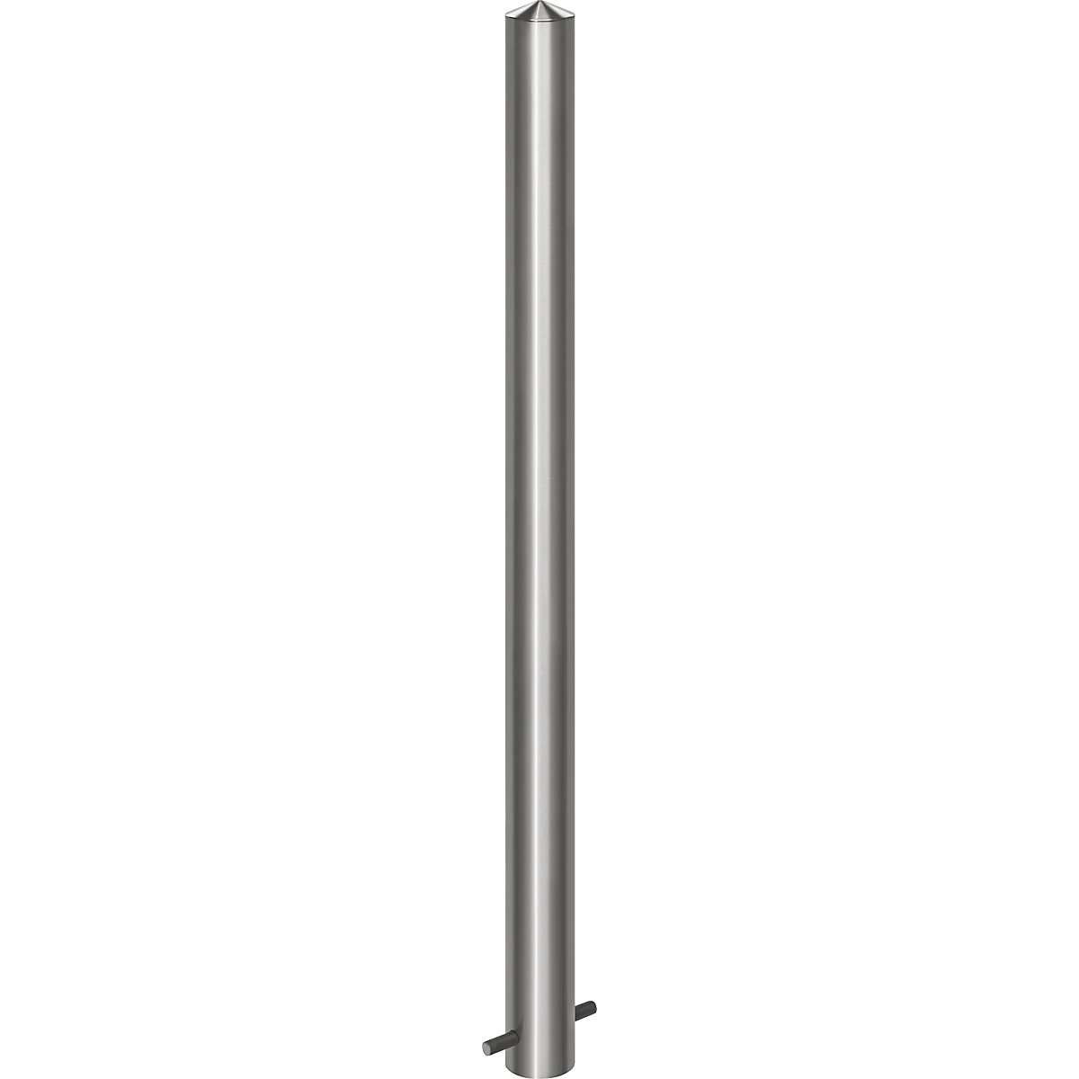 Stainless steel barrier post, with pointed head, for concreting in, Ø 76 mm-1