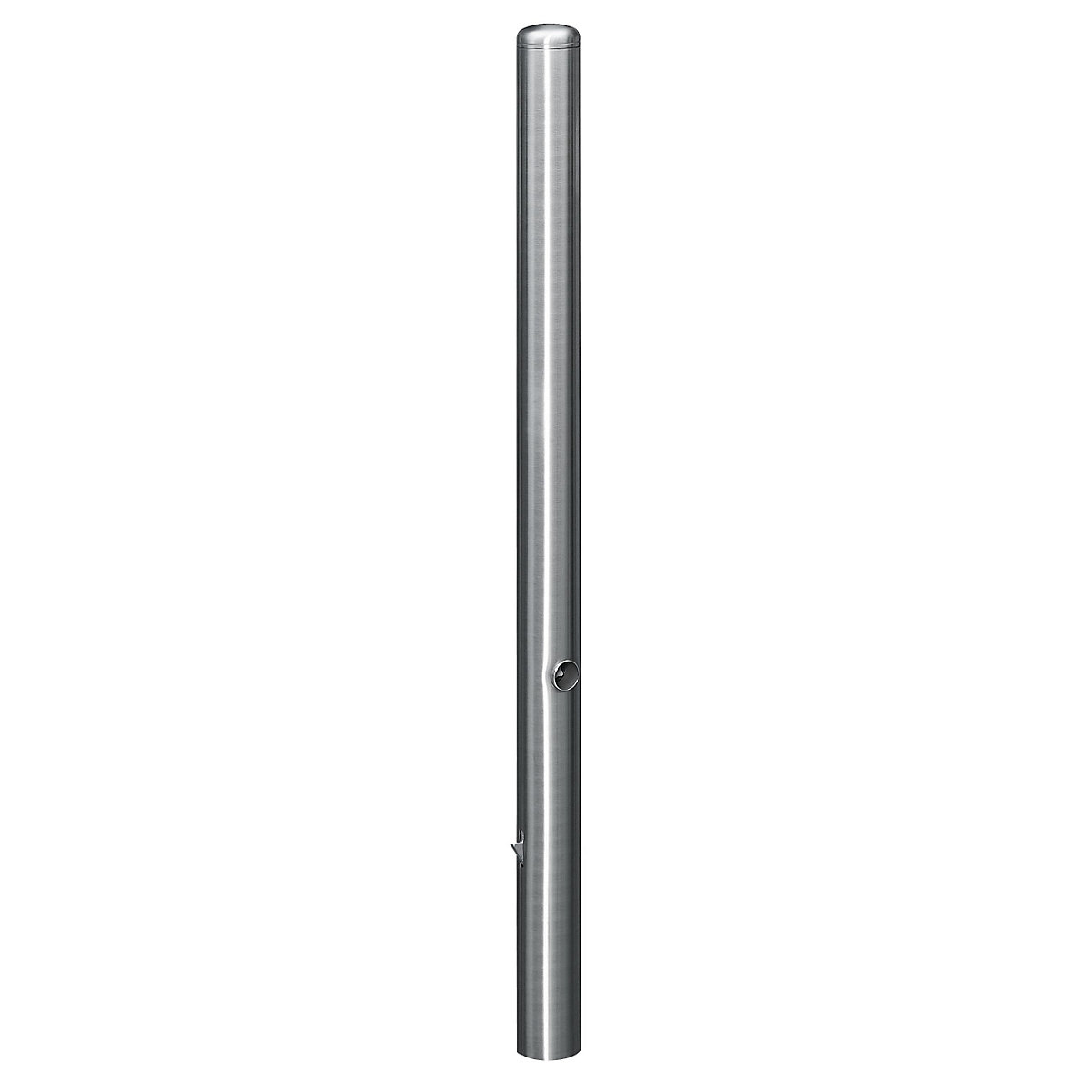 Stainless steel barrier post, with end cap, ground sleeve for concreting in, Ø 76 mm, triangular lock-8