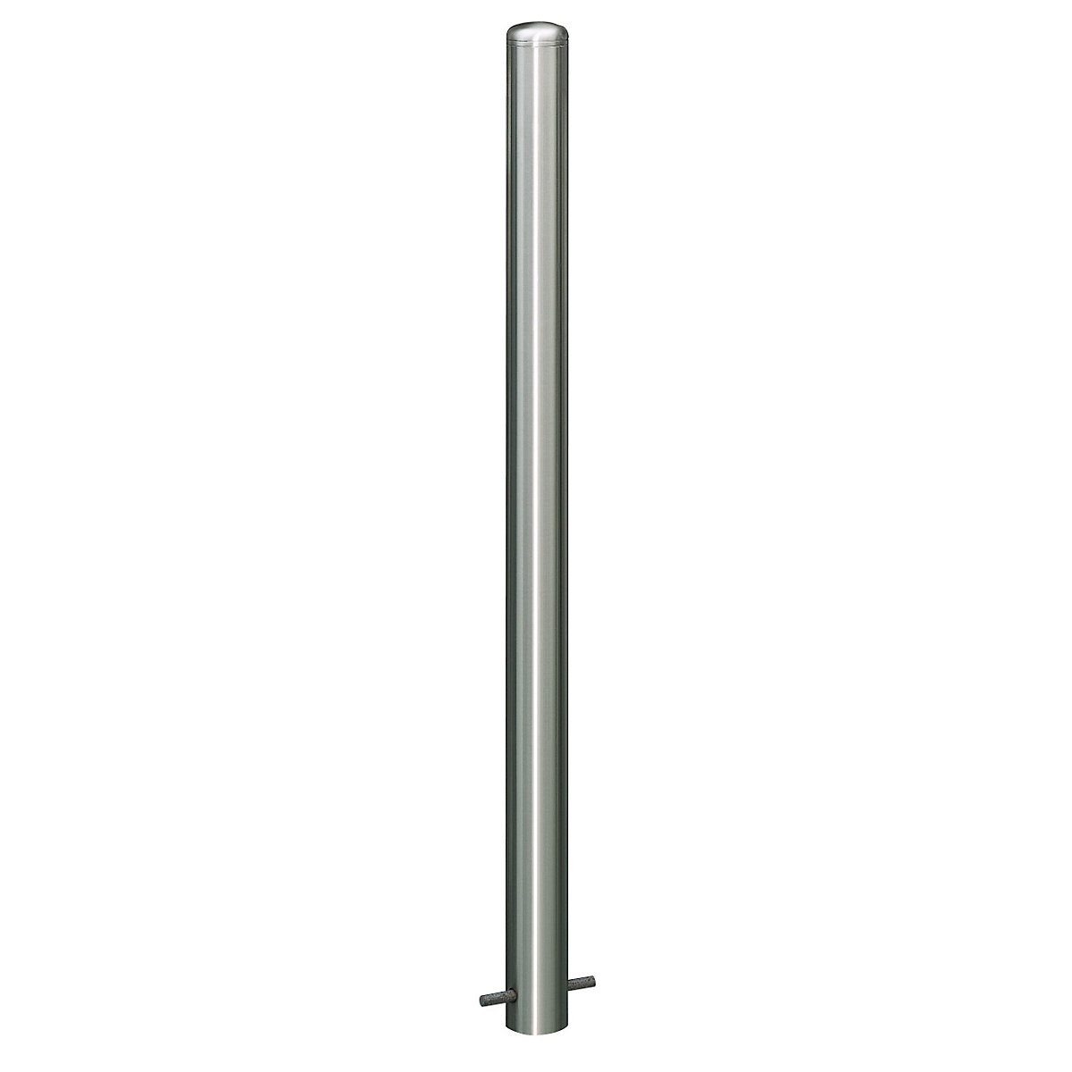 Stainless steel barrier post, with end cap, for concreting in with floor anchor, Ø 76 mm-5