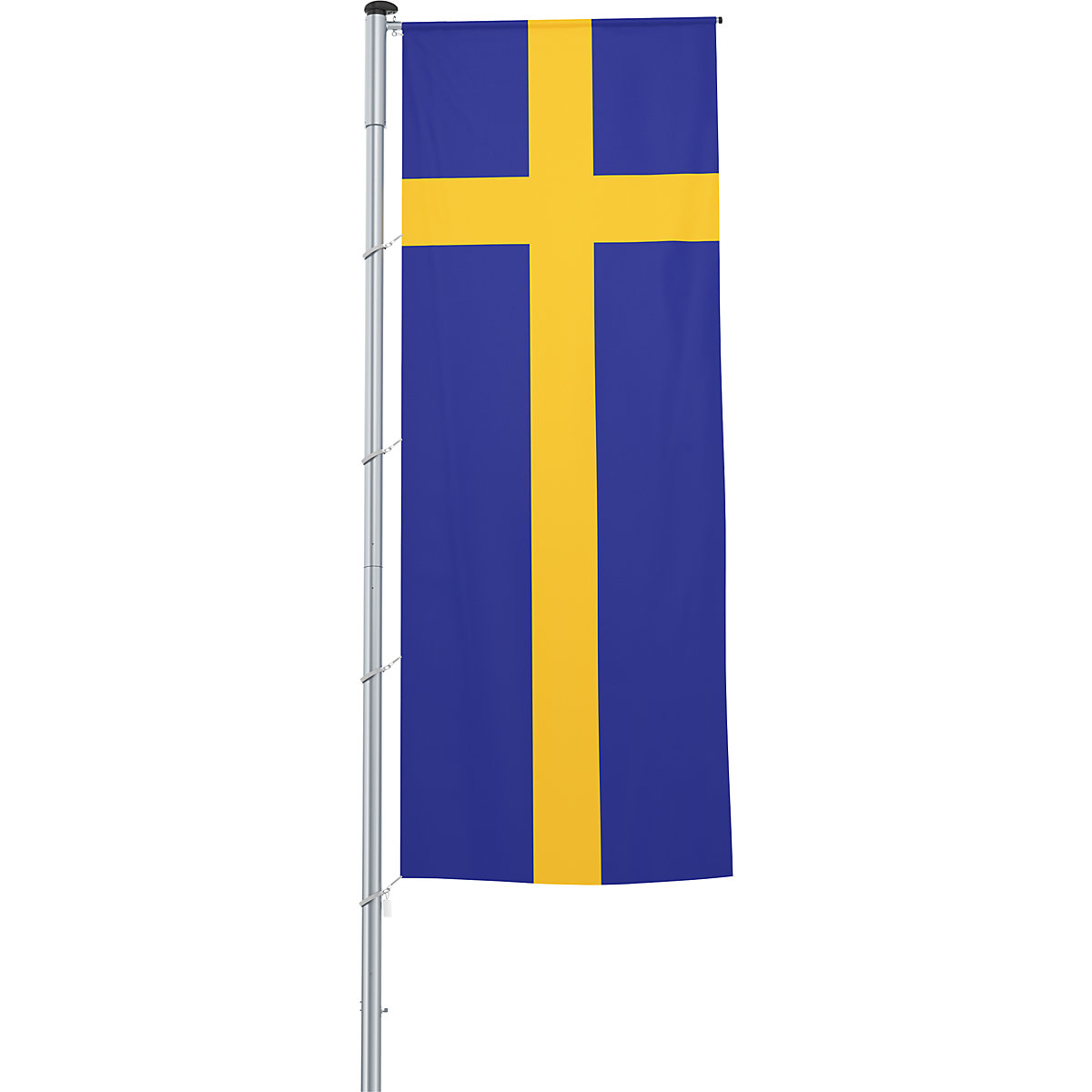 Vertical flag with outrigger/national flag – Mannus, format 1.2 x 3 m, Sweden-7