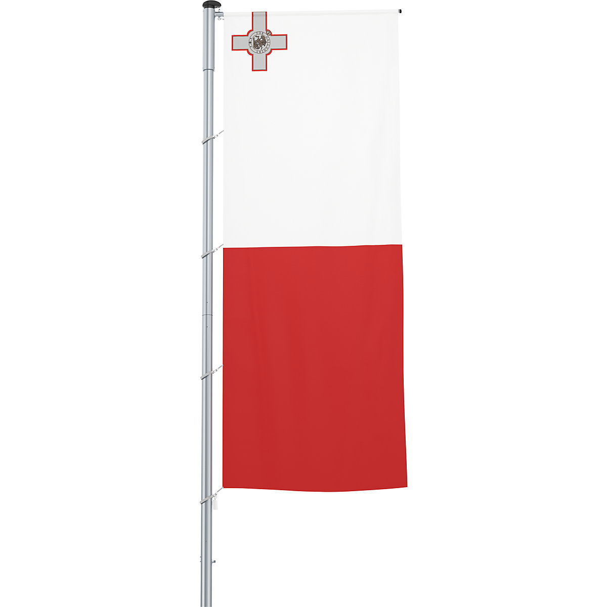 Vertical flag with outrigger/national flag – Mannus, format 1.2 x 3 m, Malta-25