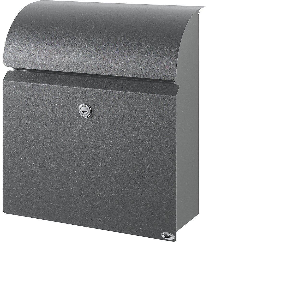 Letter box, with newspaper compartment above, grey aluminium RAL 9007-4