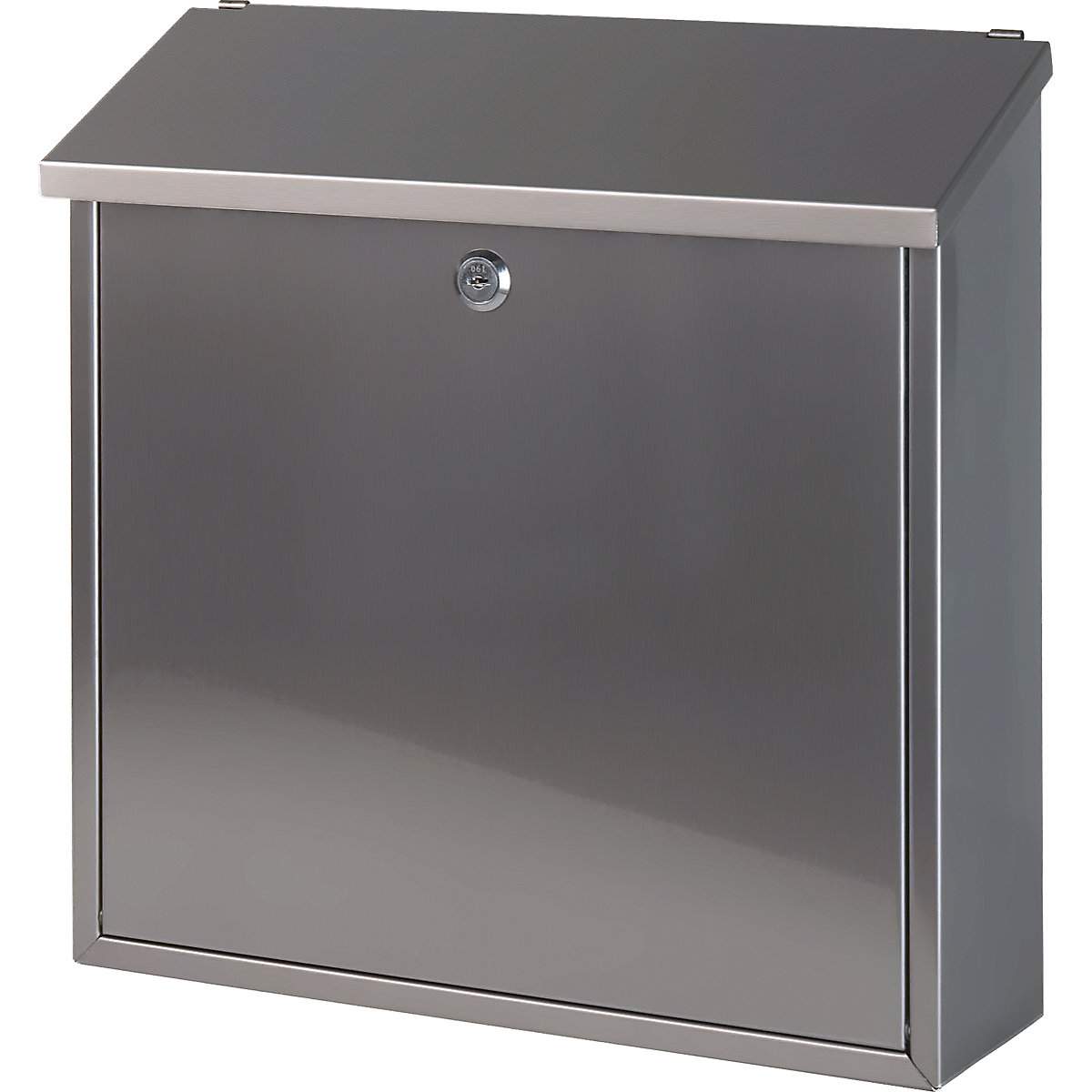 Letter box, with folding sloped roof, HxWxD 370 x 370 x 115 mm, stainless steel-8