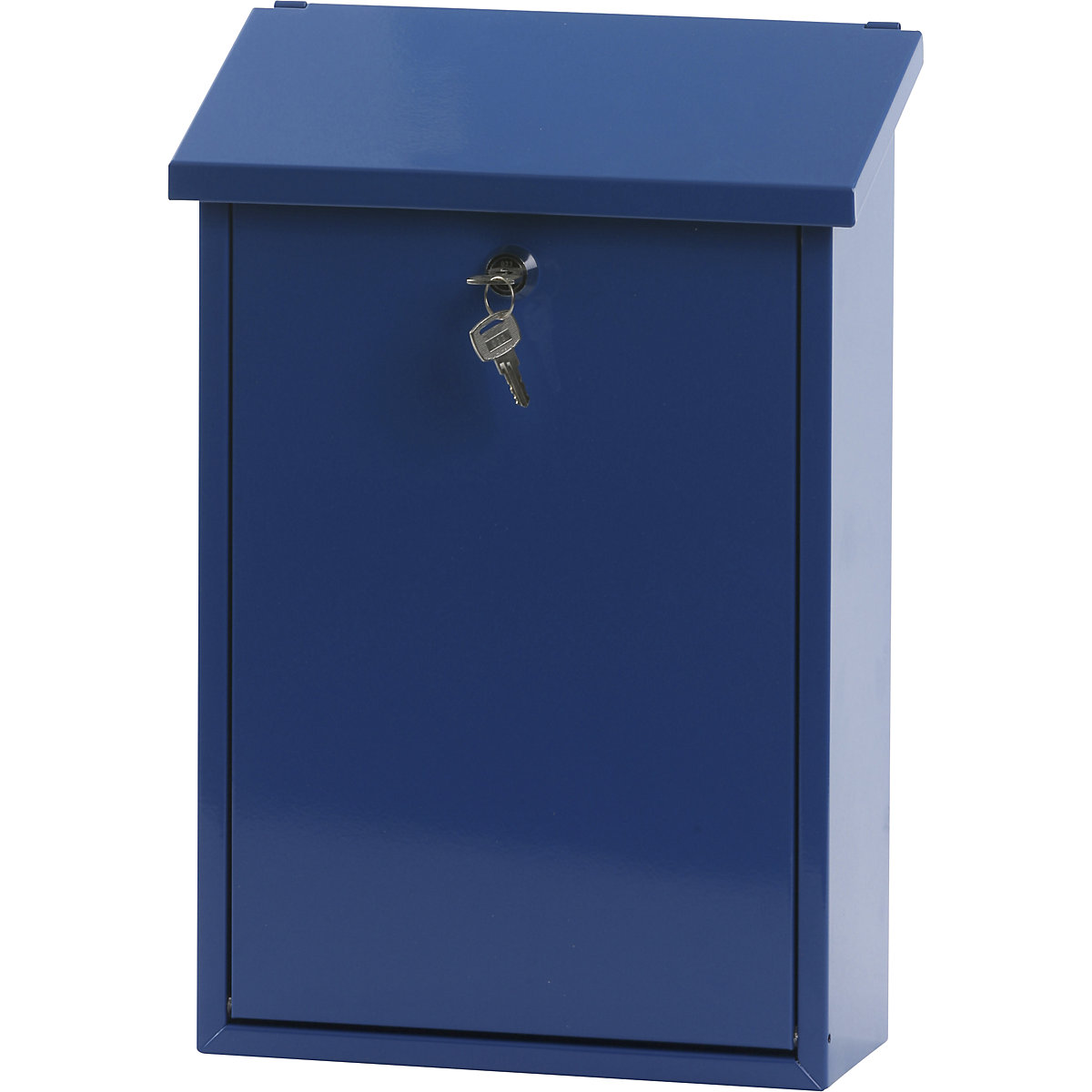 Standard letter box, sheet steel, powder coated, blue RAL 5005-6