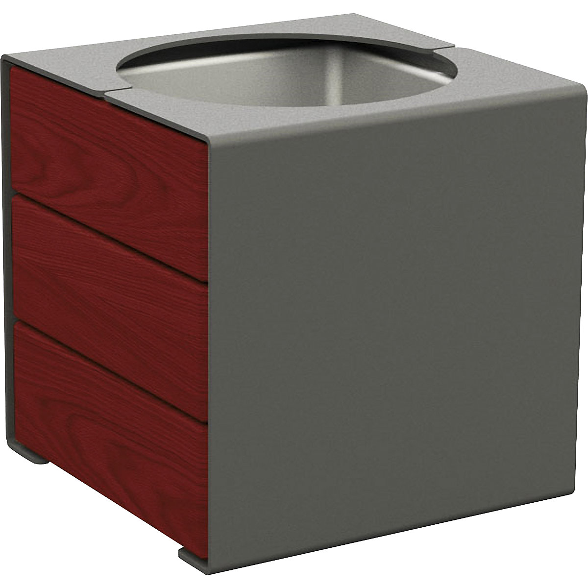 PROCITY KUBE plant pot HxWxD 450 x 450 x 450 mm, steel/wood KAISER