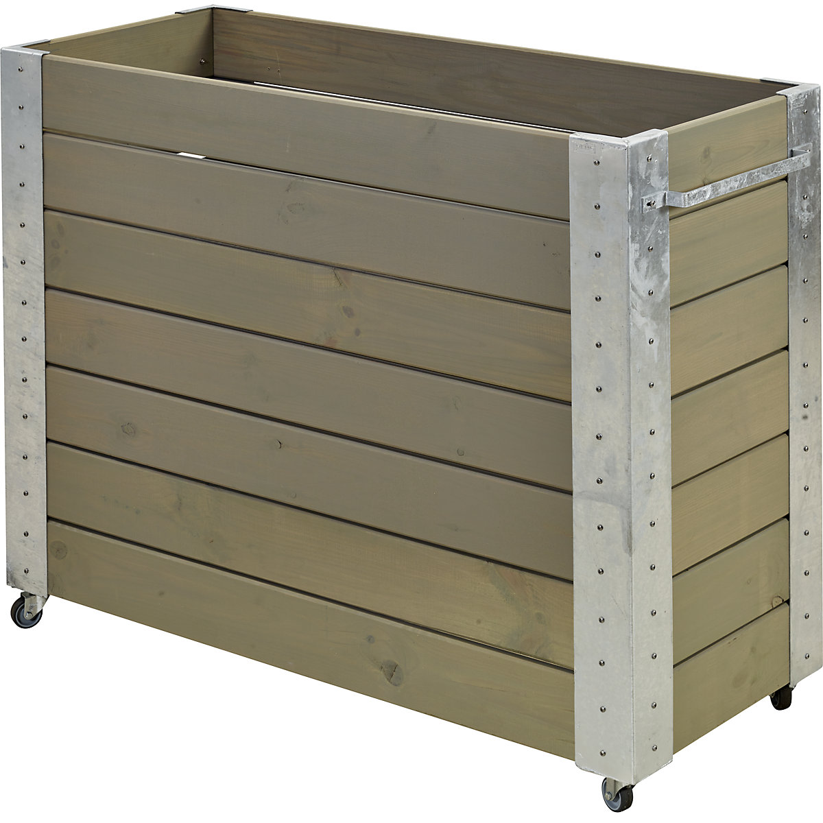 Planter box with castors, HxWxD 950 x 1200 x 500 mm, grey brown-3