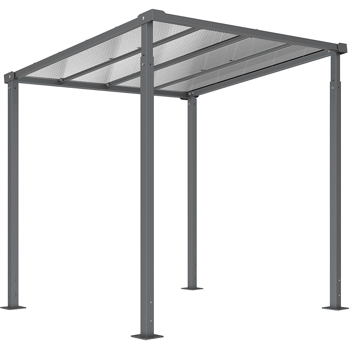 MILANO bicycle shelter – PROCITY, standard model without cladding, charcoal-2