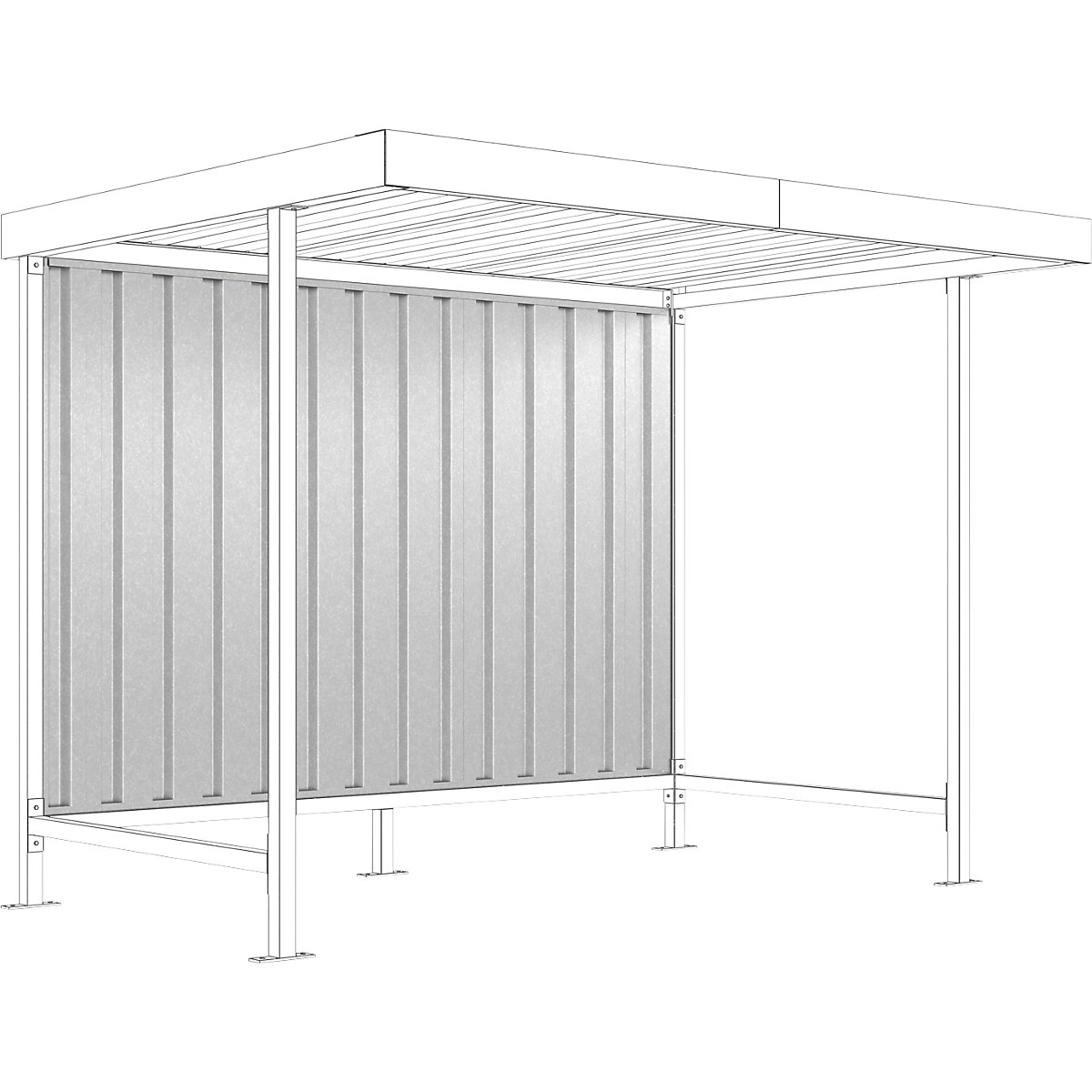 Rear panel for material shelter - WSM
