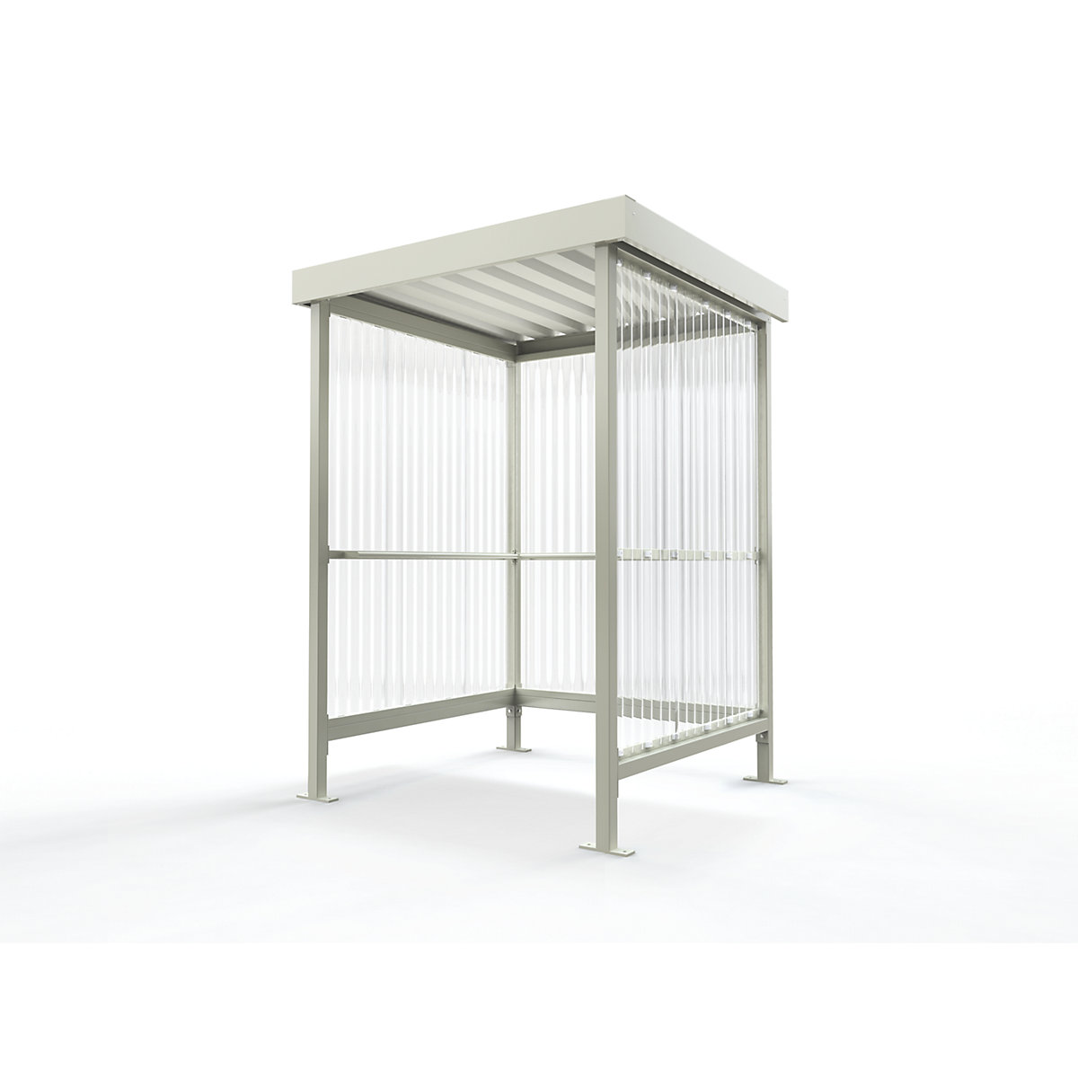 Shelter, three-sided shelter, WxD 1500 x 1500 mm, grey white-5