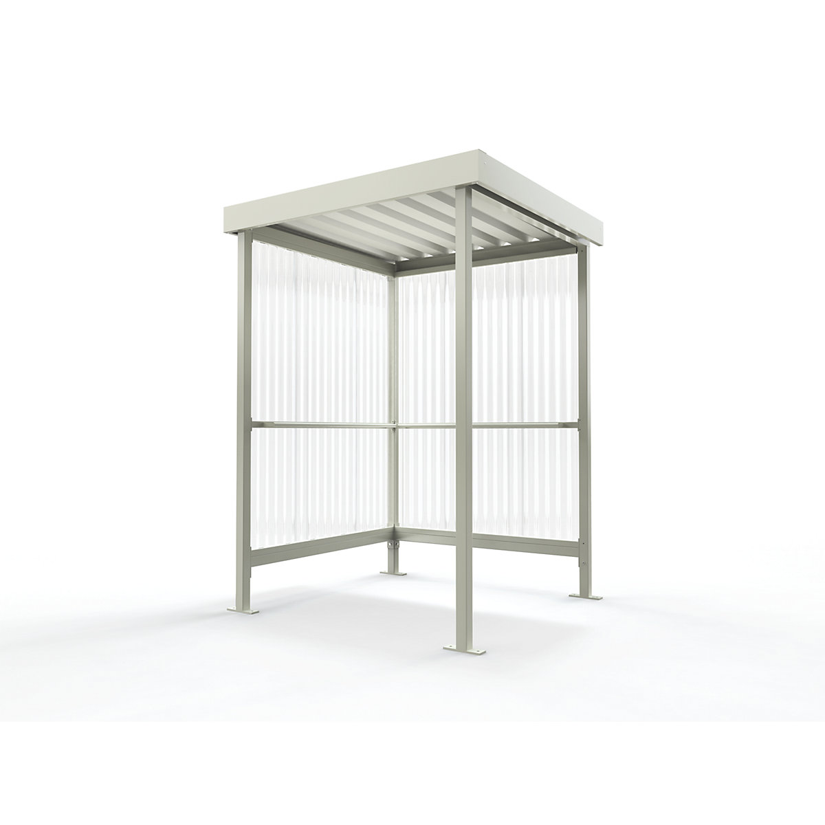 Shelter, two-sided shelter, WxD 1500 x 1500 mm, grey white-5