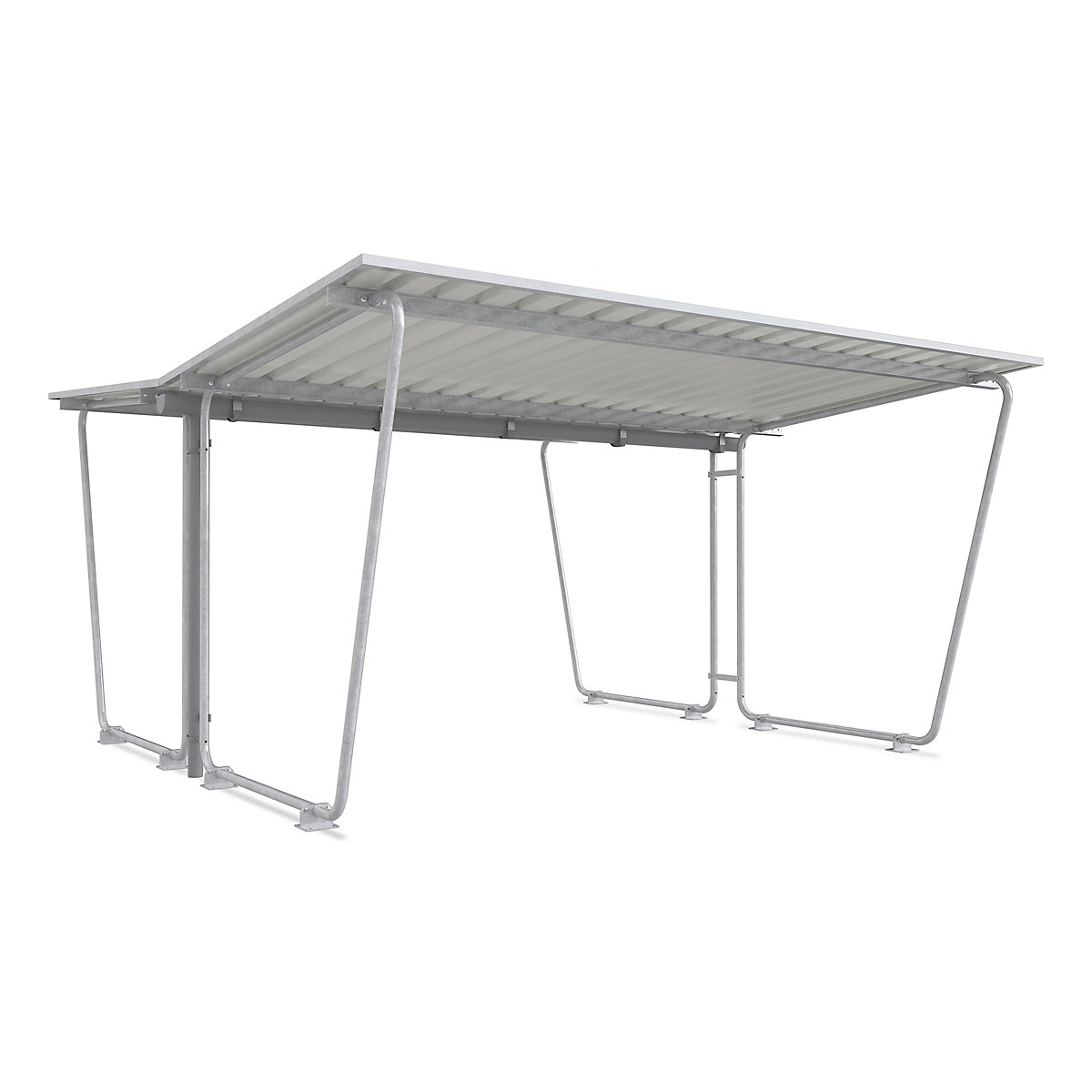 Shelter, standard unit, double sided, made of profiled metal sheet, depth 4660 mm-5