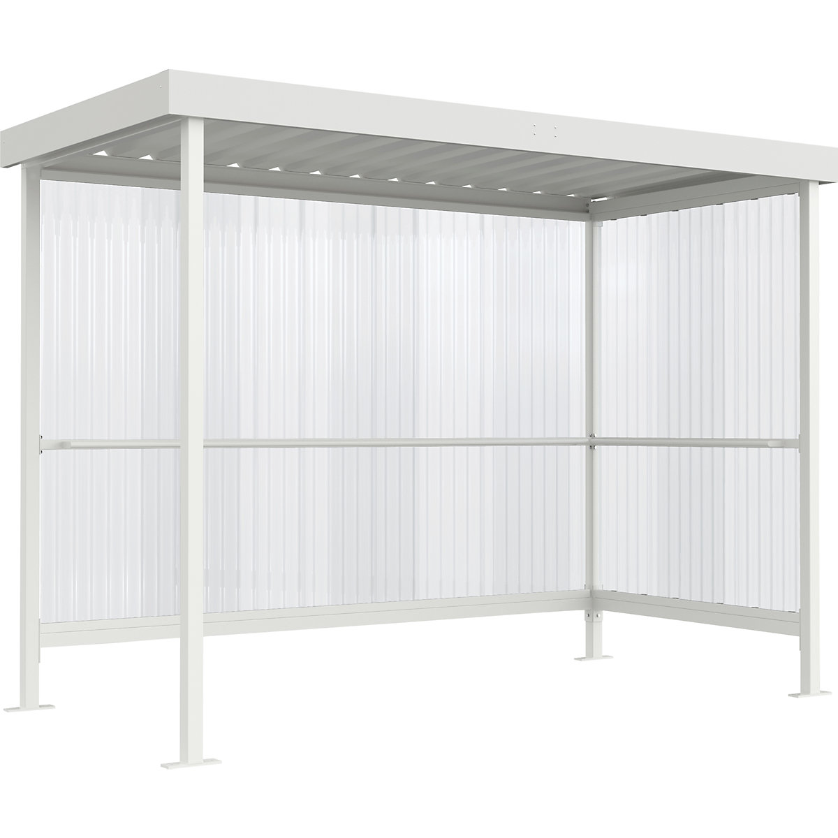 Shelter, open on one side, WxD 2960 x 1580 mm, grey white-2