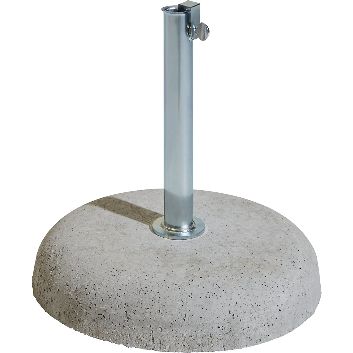 Parasol base, round, made of natural concrete, for pole Ø up to 38 mm