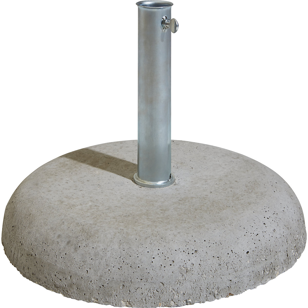 Parasol base, round, made of natural concrete, for pole Ø up to 58 mm