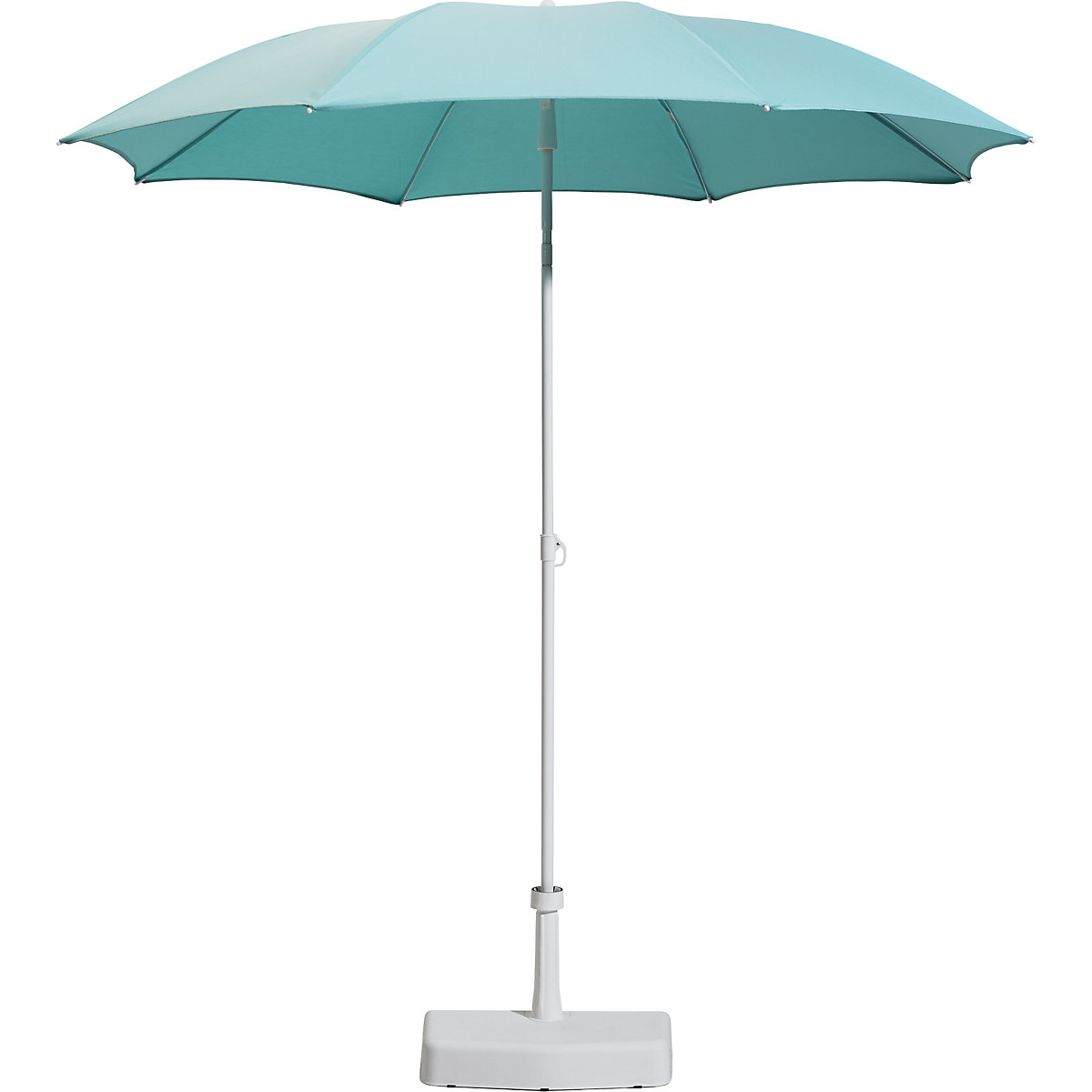 Parasol, round design, Ø 2000 mm, white frame, aqua-3