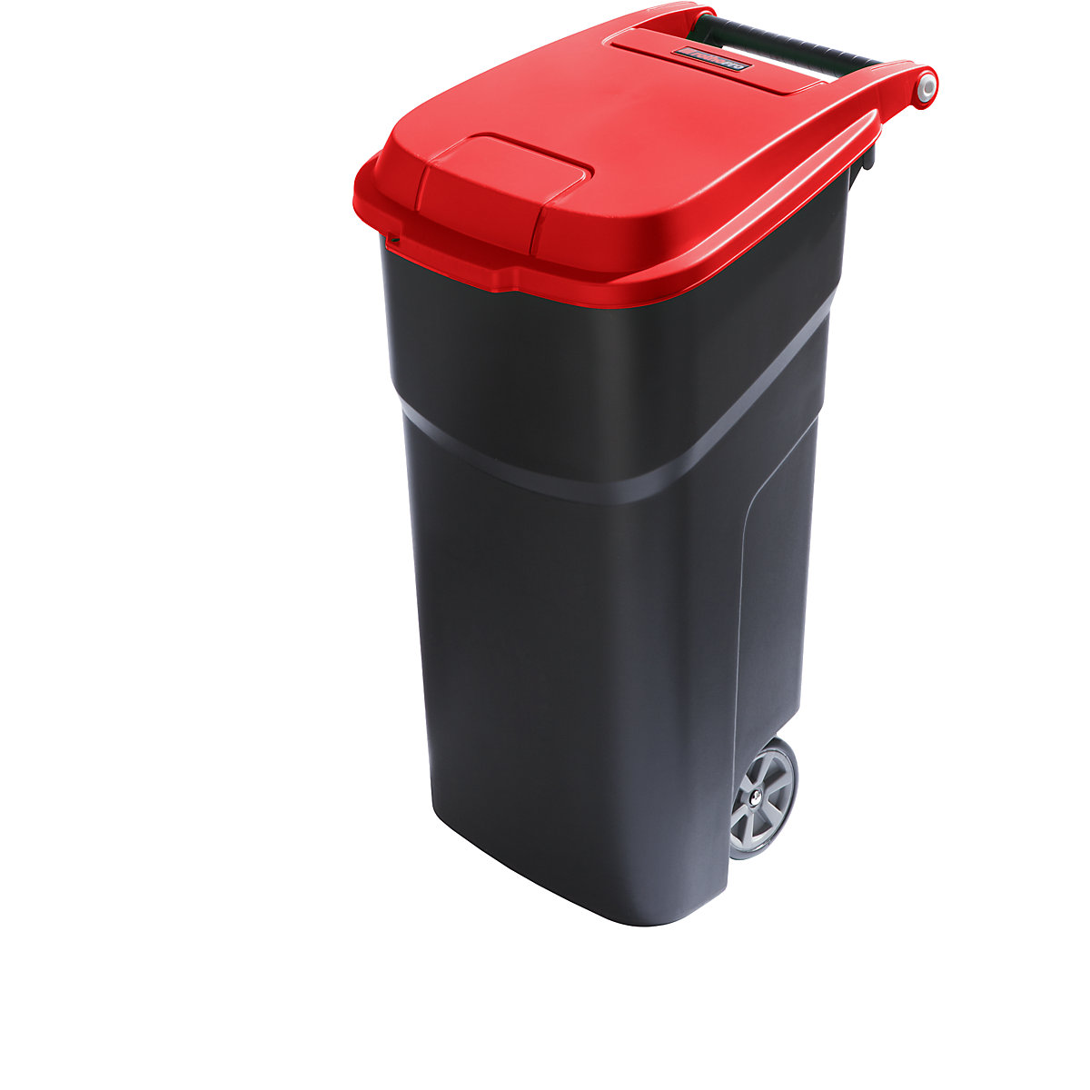 Polypropylene waste bin – rothopro, capacity 100 l, WxHxD 440 x 920 x 590 mm, mobile, red lid, 5+ items-8