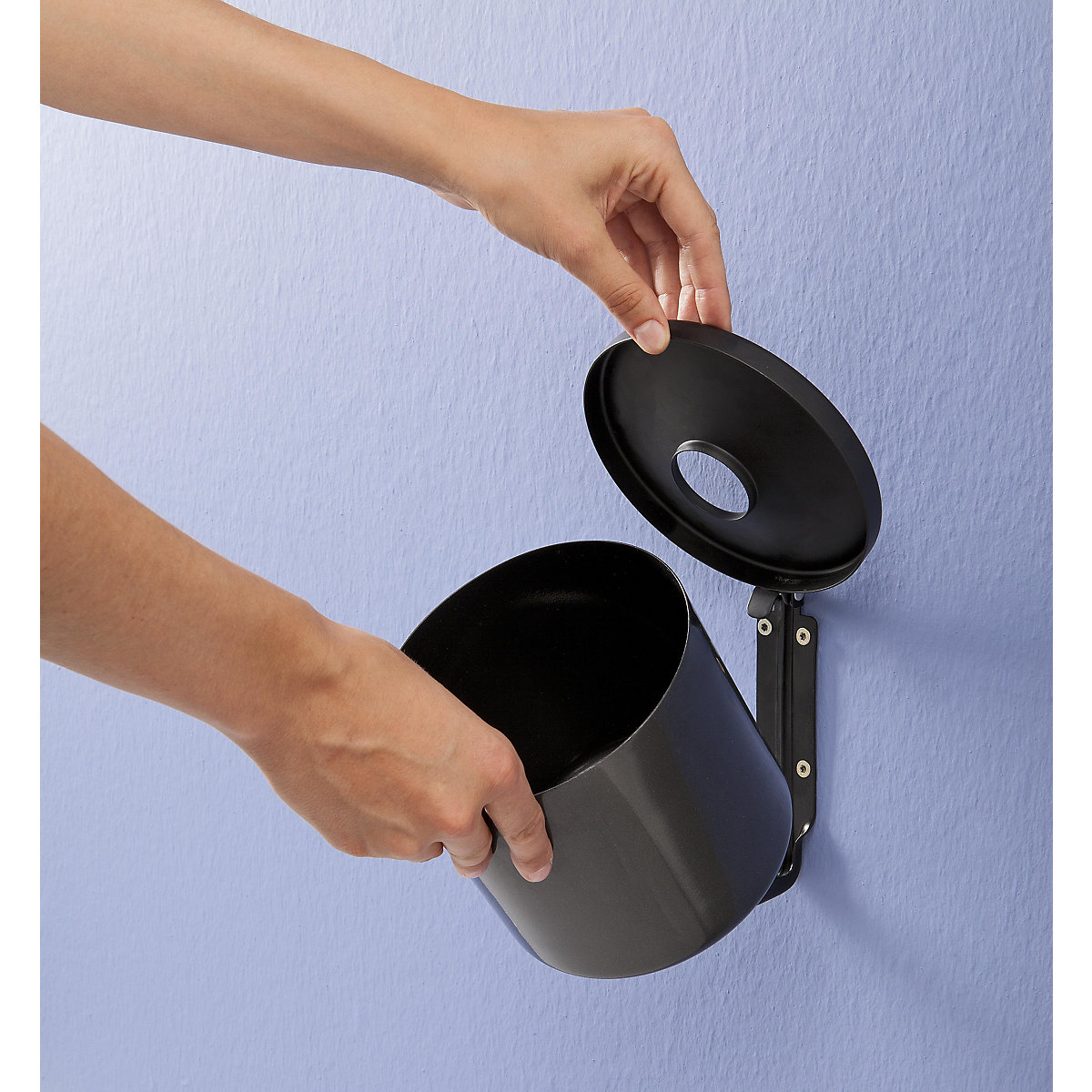 Safety wall ashtray with hood, round (Product illustration 6)-5
