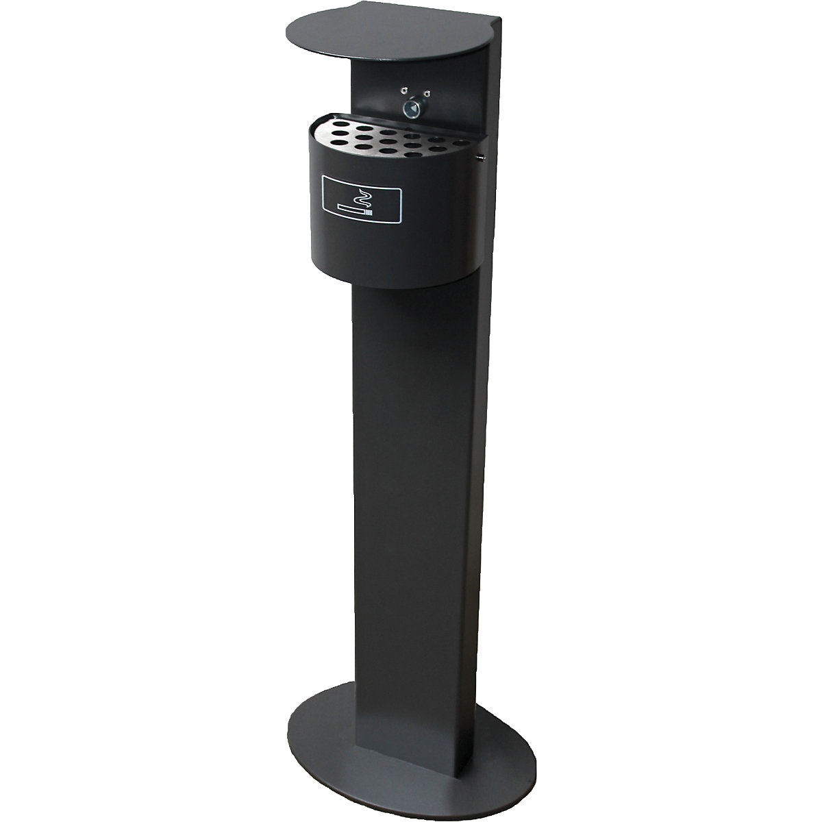 Semi-round pedestal ashtray