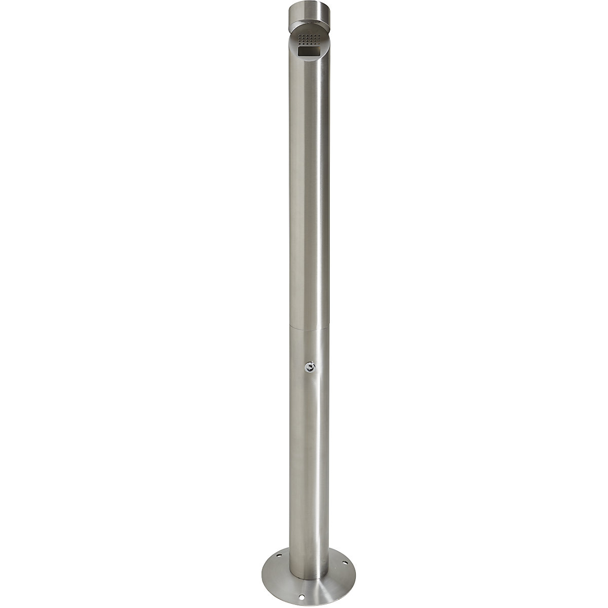 Stainless steel pedestal ashtray with covered opening – eurokraft pro