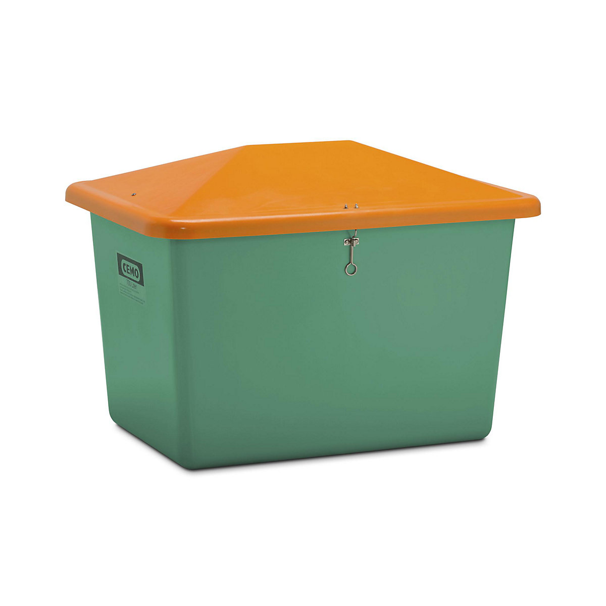 Grit container made of GRP – CEMO, capacity 700 l, without dispenser opening, green container-4