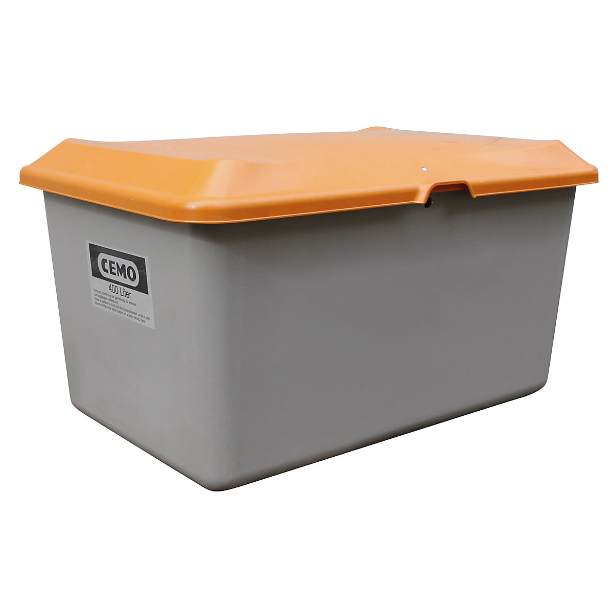 Grit container made of GRP – CEMO, capacity 400 l, without dispenser opening, grey container-4