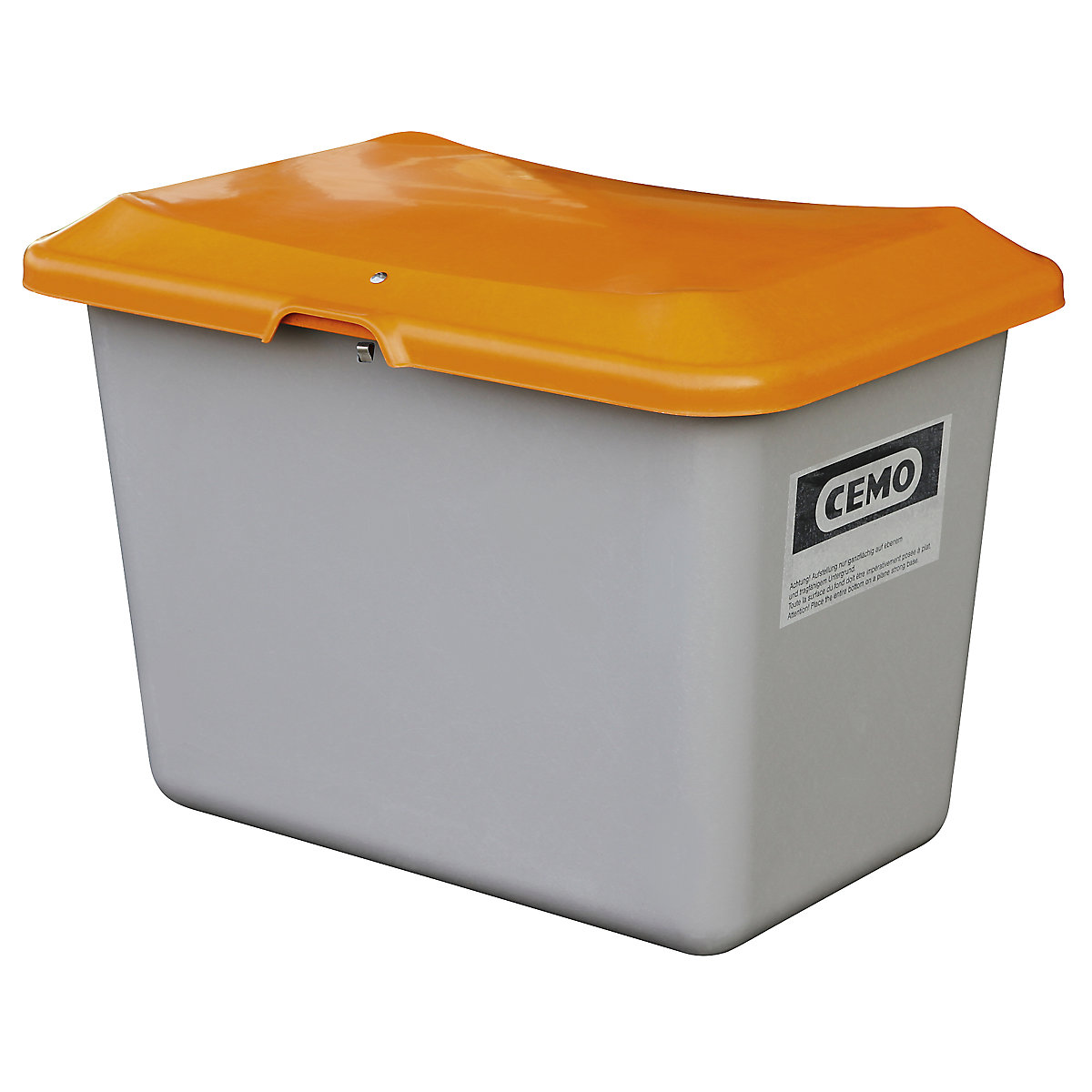 Grit container made of GRP – CEMO, capacity 100 l, without dispenser opening, grey container-4