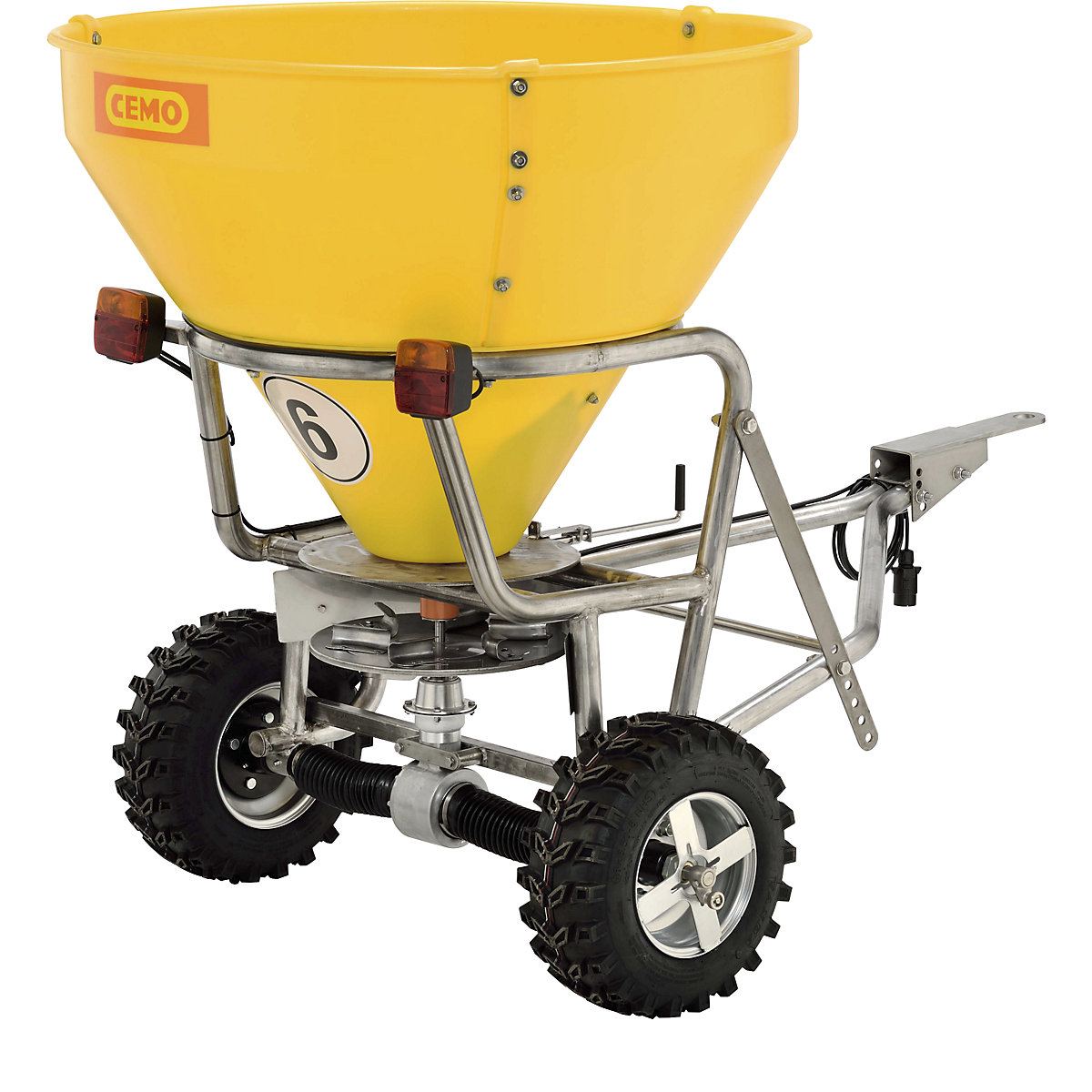 Large salt spreader – CEMO, scatter widths up to 5 m, container capacity 300 l-4