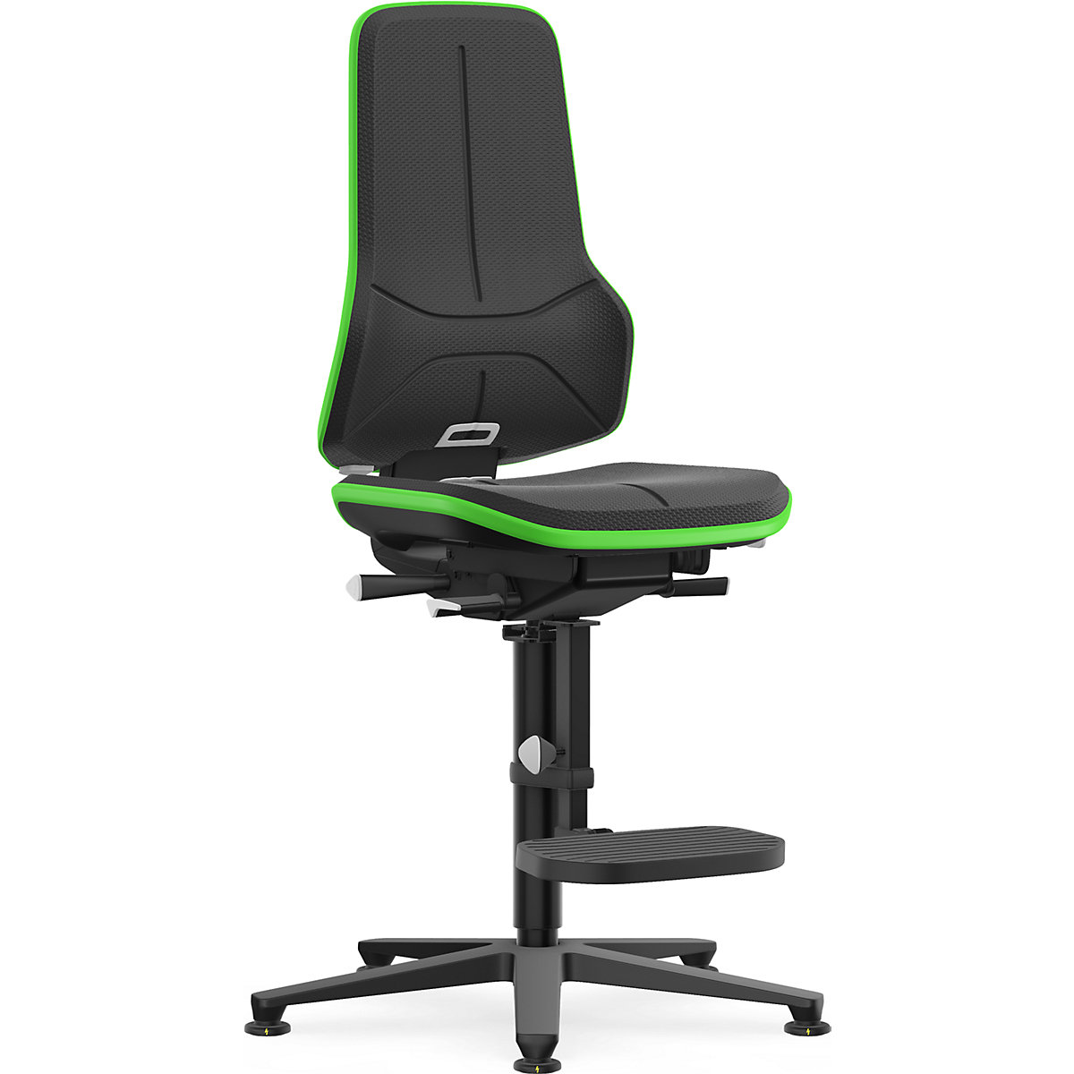 Obrotowe krzesło do pracy ESD NEON, ślizgacze, podpórka – bimos (Zdjęcie produktu 6)-5