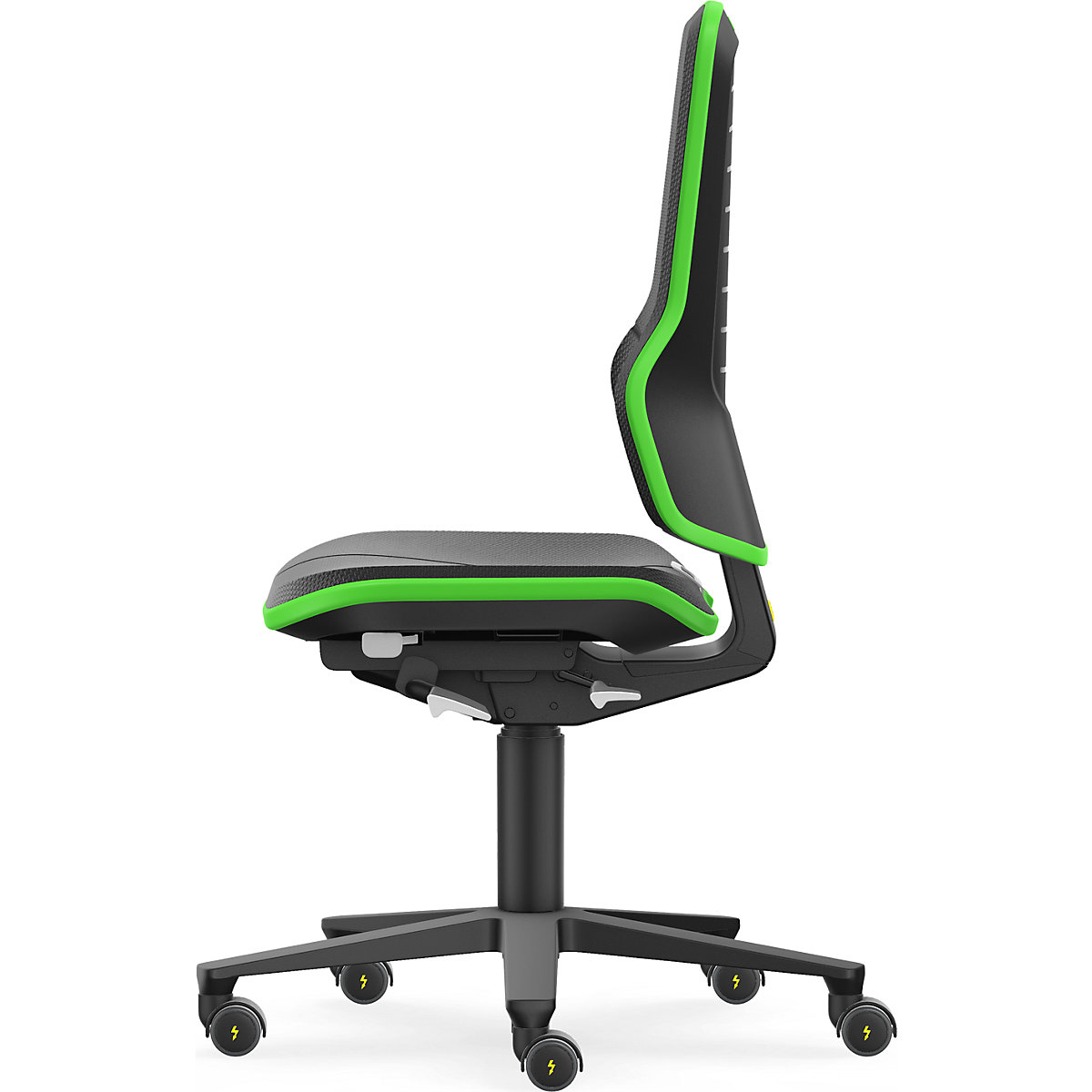 Obrotowe krzesło do pracy ESD NEON, rolki – bimos (Zdjęcie produktu 3)-2