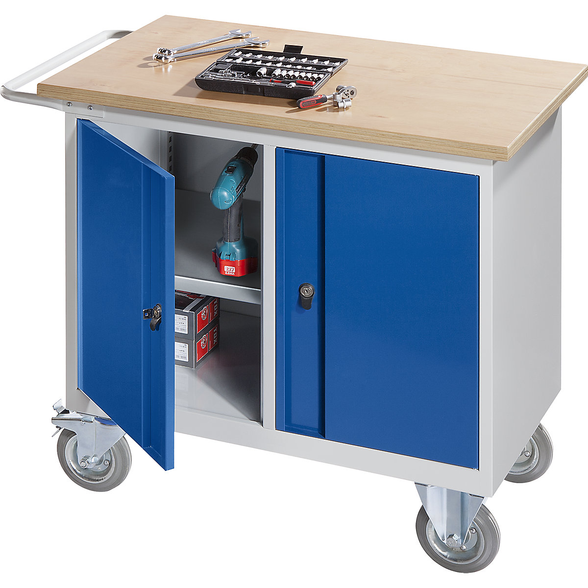 Kompaktowy stół warsztatowy, mobilny – eurokraft pro (Zdjęcie produktu 2)-1