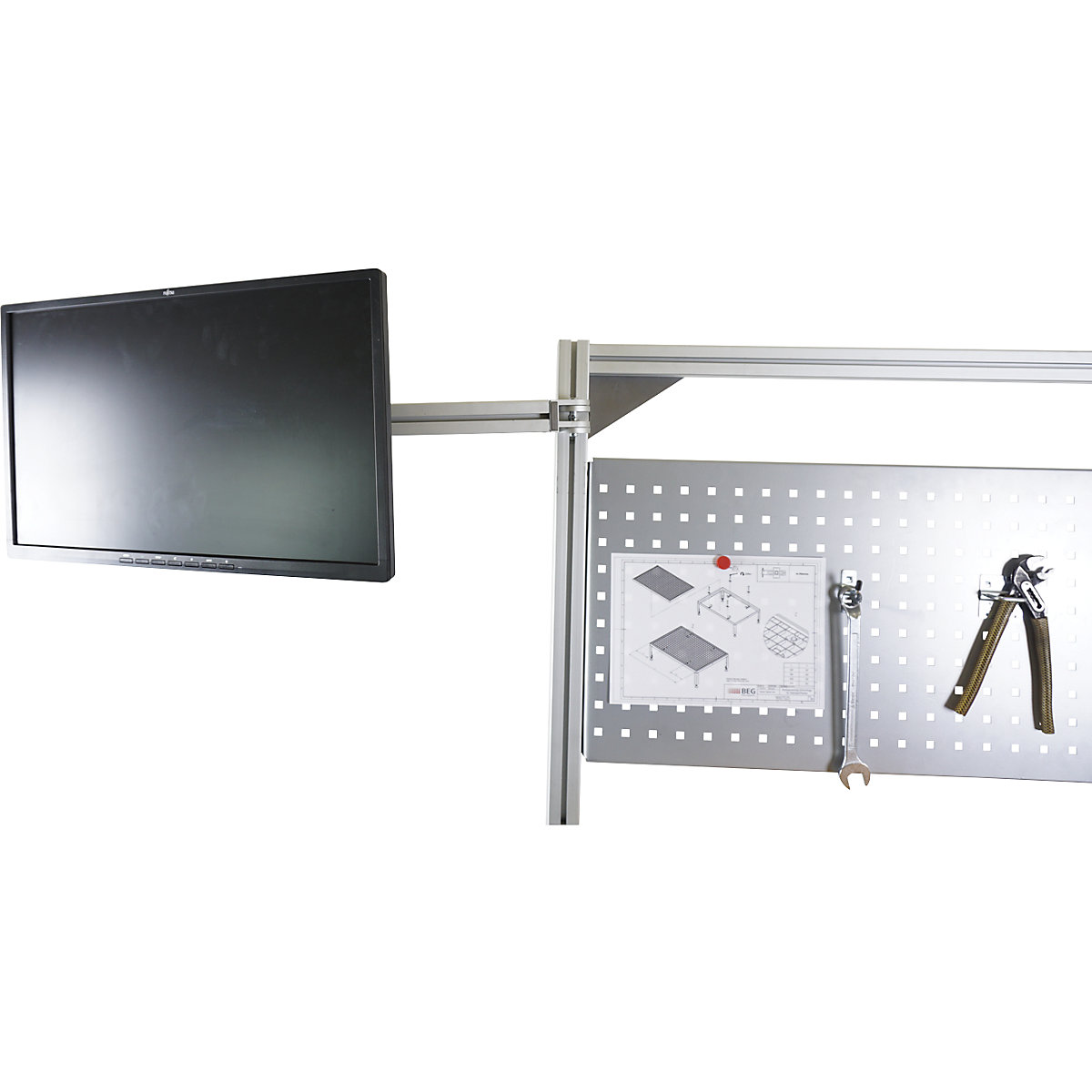 Ramię uchylne z uchwytem na monitor – eurokraft pro (Zdjęcie produktu 2)-1