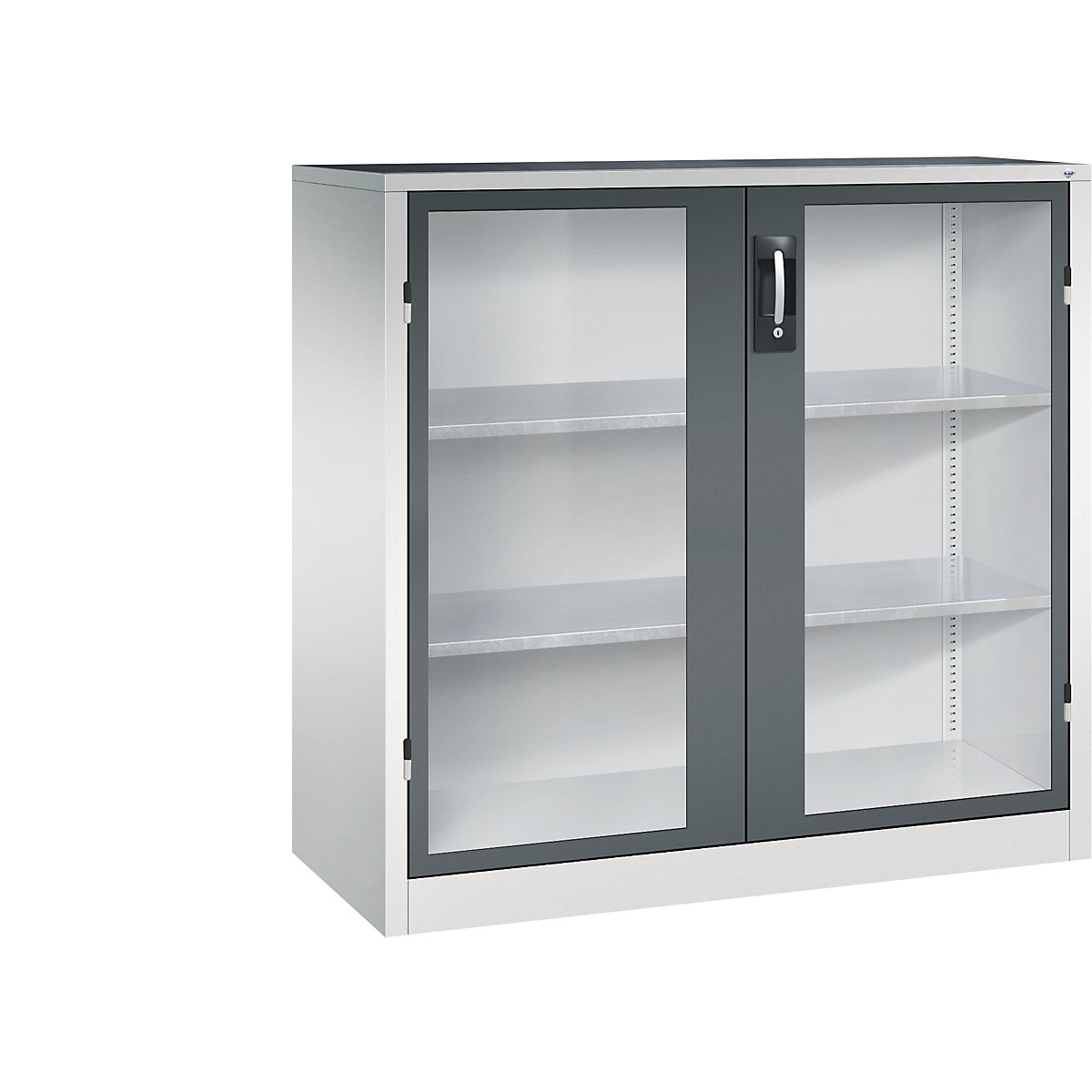 Szafka z drzwiami skrzydłowymi, z okienkami – C+P (Zdjęcie produktu 3)-2