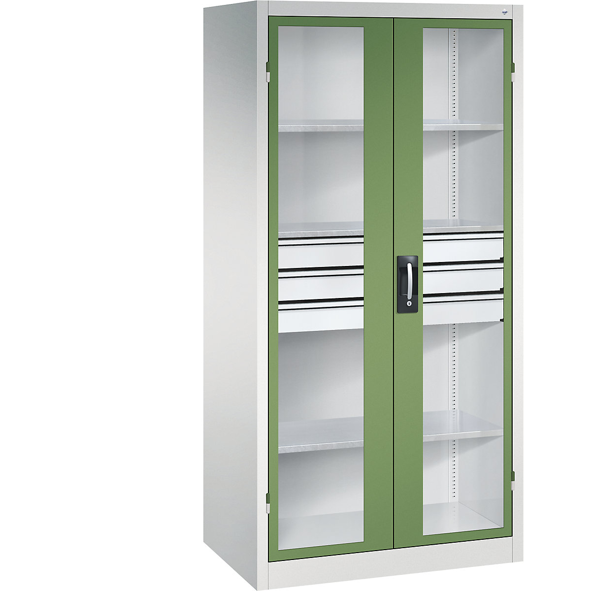 Szafka z drzwiami skrzydłowymi, z okienkami – C+P (Zdjęcie produktu 4)-3