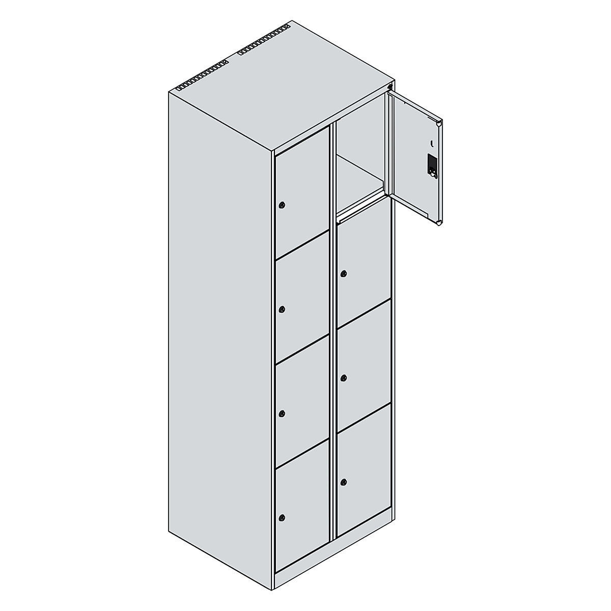 Szafka ze schowkami Classic PLUS, 4 schowki na przedział – C+P (Zdjęcie produktu 5)-4