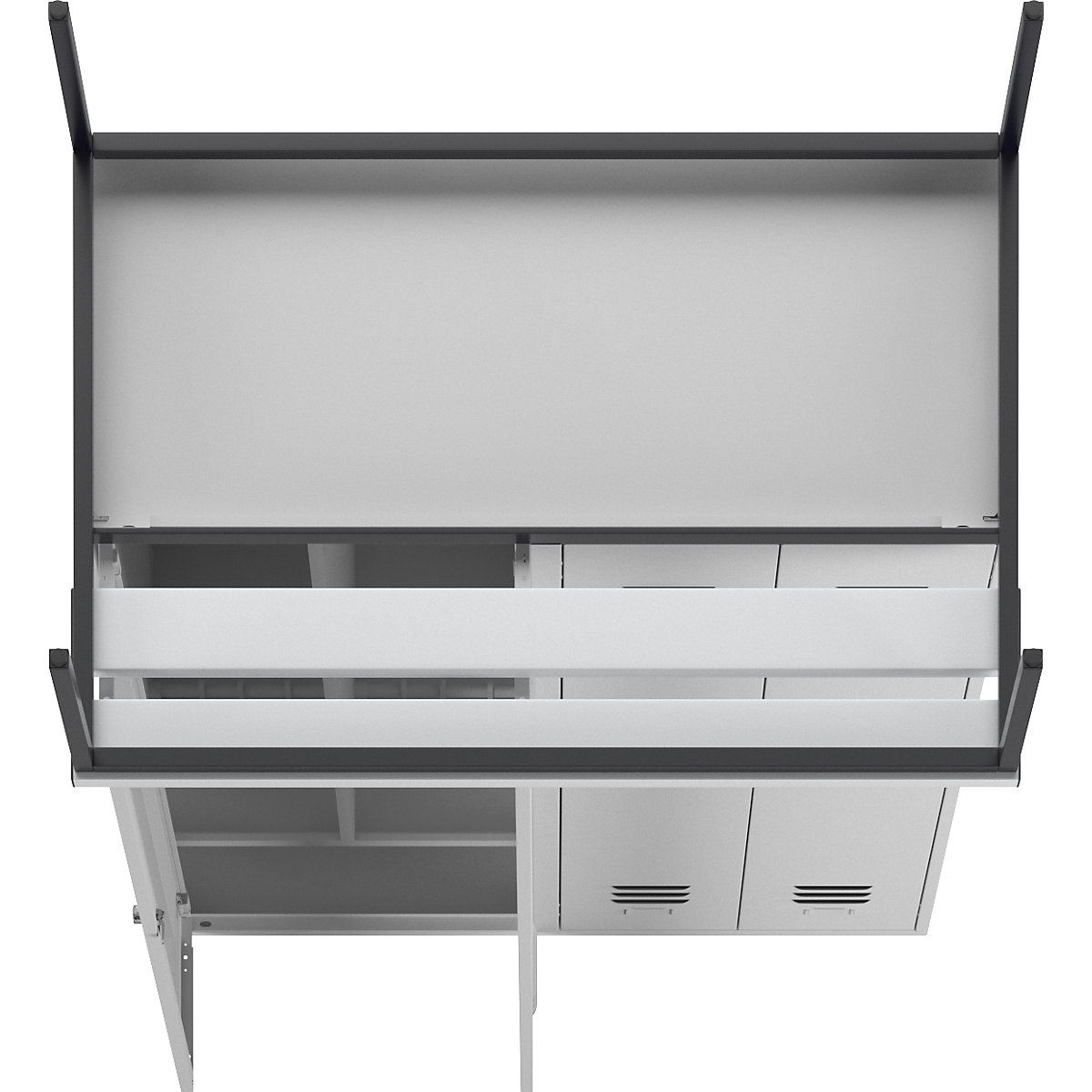 Szafka na odzież prywatną i roboczą Berlin 2 z ławeczką – Wolf (Zdjęcie produktu 7)-6